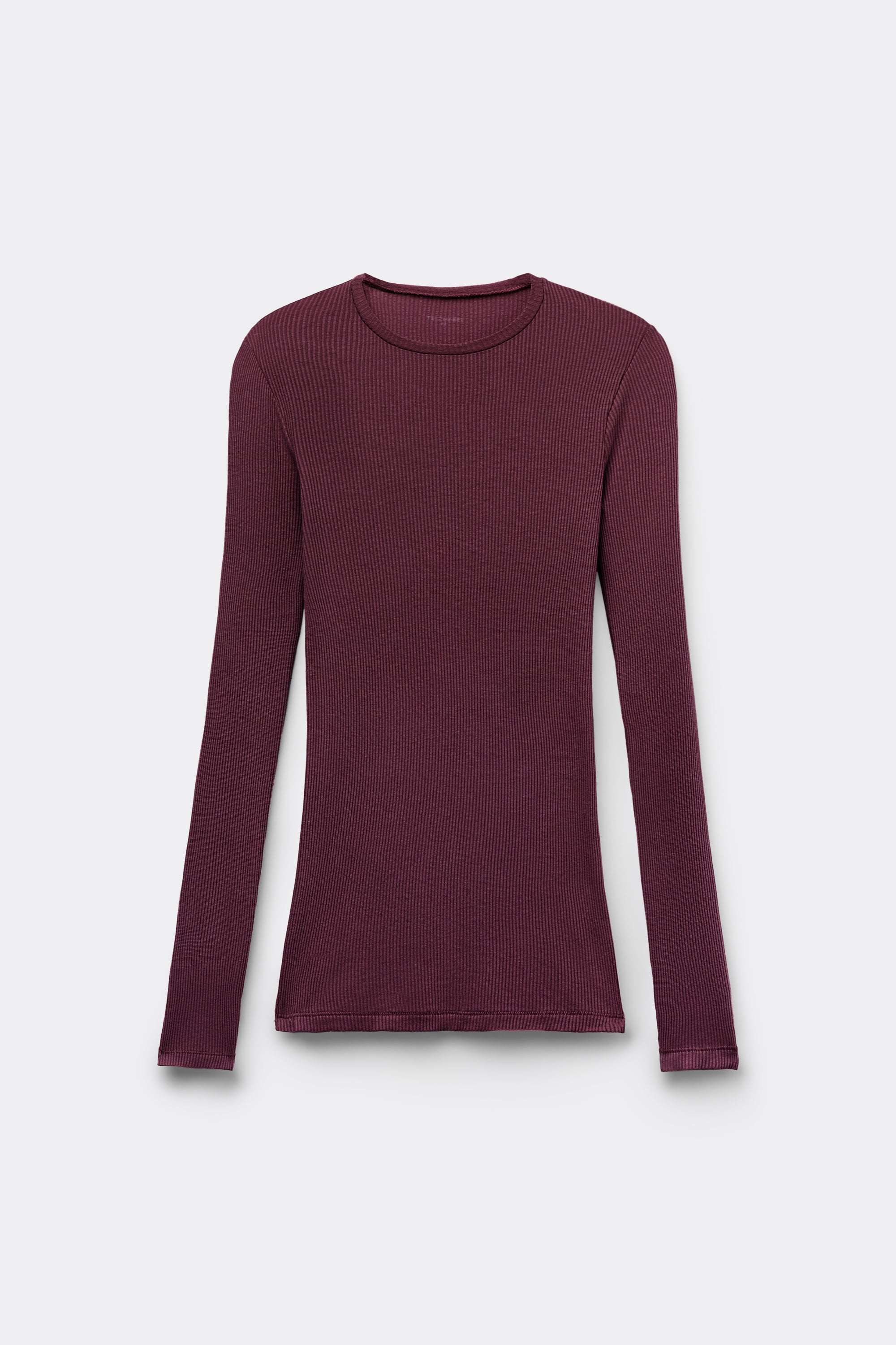 Long Sleeve Round Neck Ribbed Top