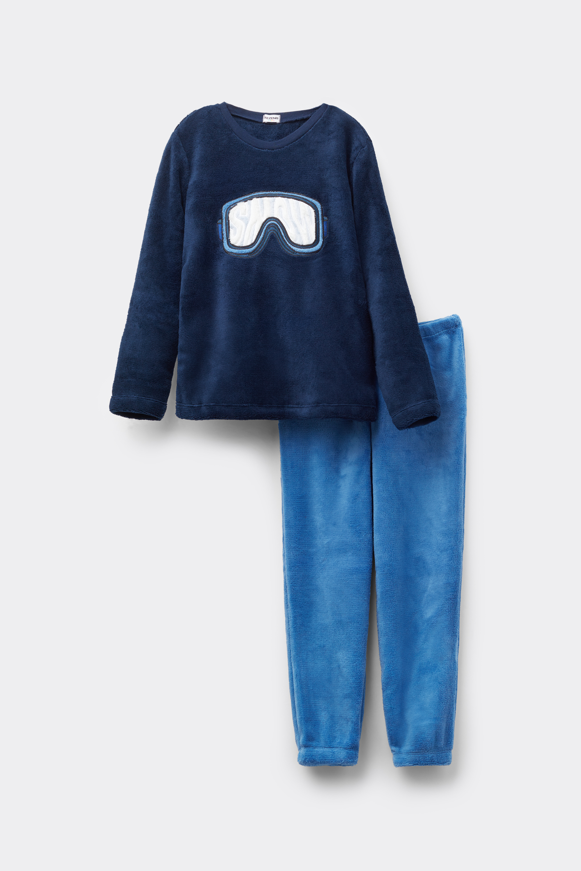 Lange Pyjama van Lichte Fleece voor Jongens met Skibril Patch