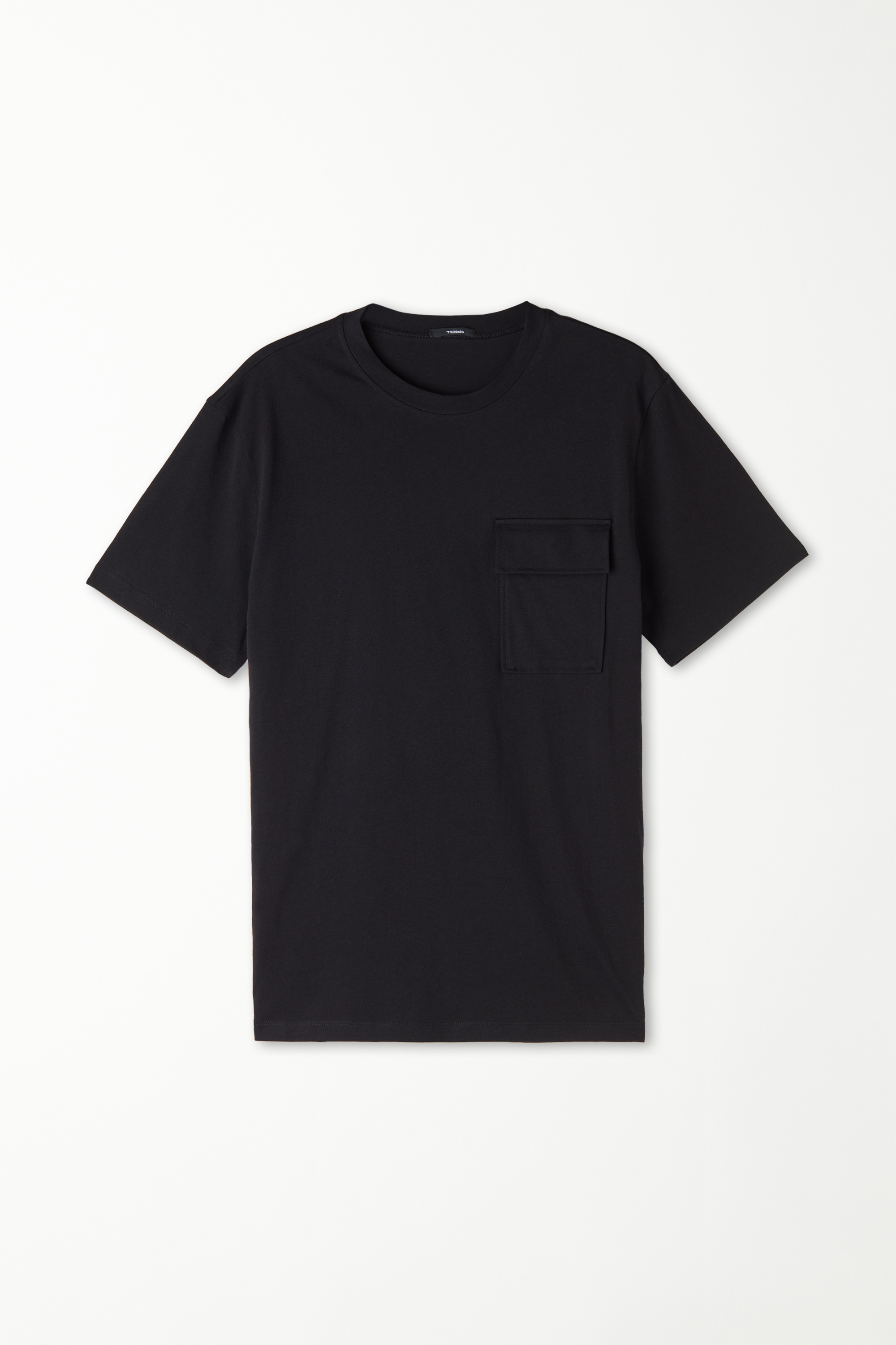 Crew-Neck Cotton Pocket T-Shirt
