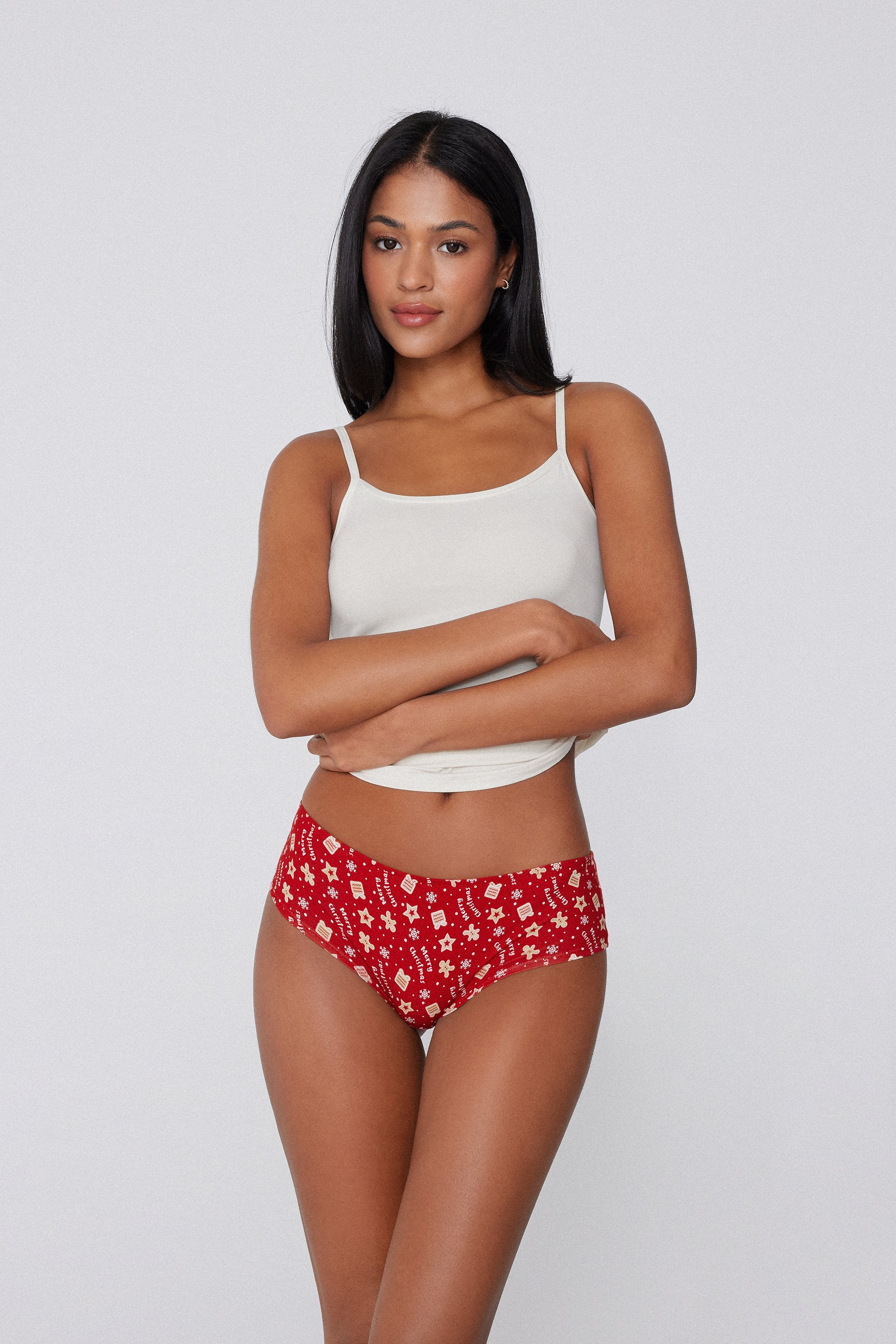 Cotton French Knickers with Allover Christmas Print