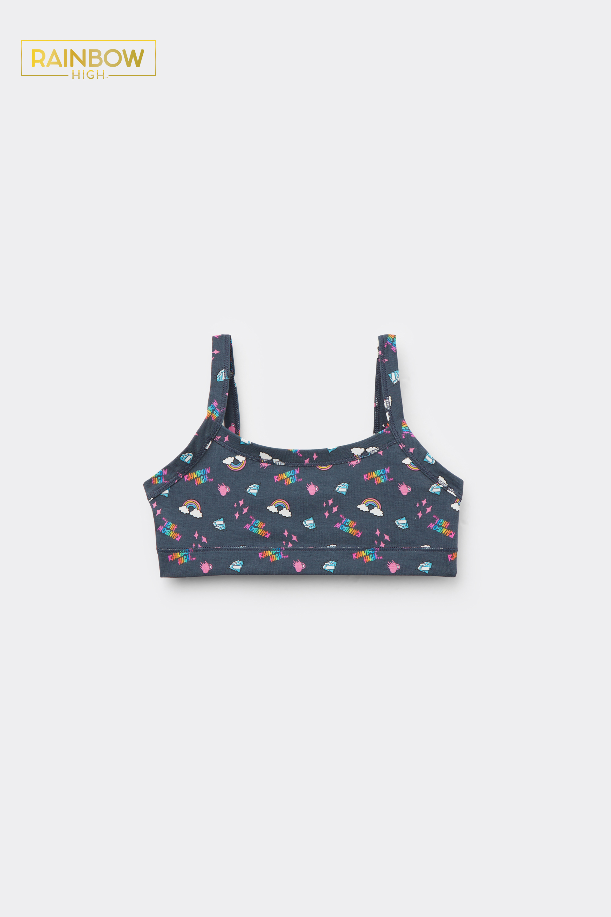 Mädchen-Bustier aus Baumwolle mit „Rainbow High“-Print
