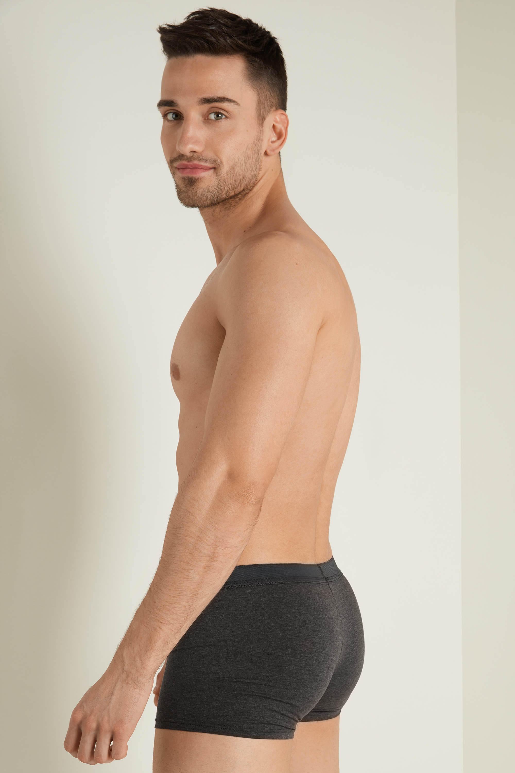 Boxer Με Κρυφο Λαστιχο από Βαμβακερό Stretch Ύφασμα