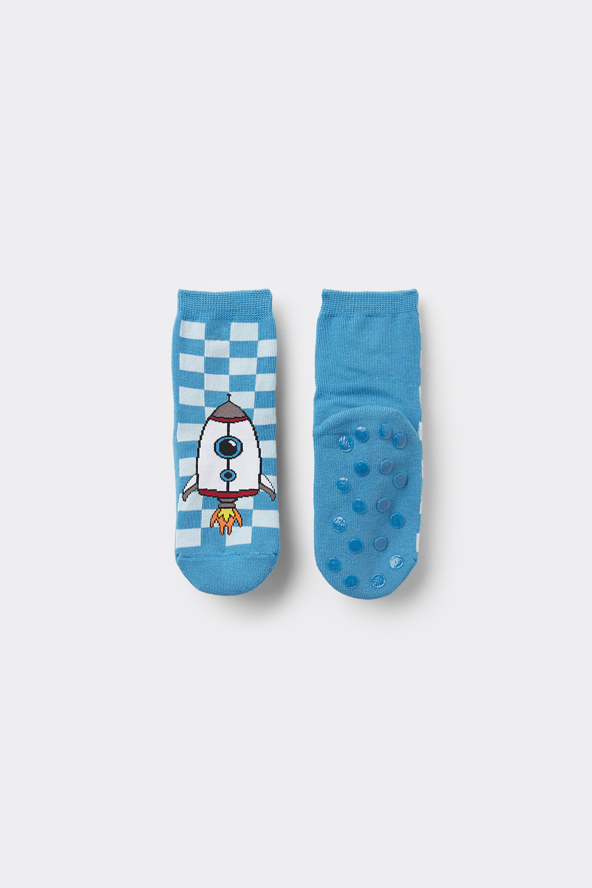 Boys’ Lightweight Patterned Non-Slip Cotton Socks