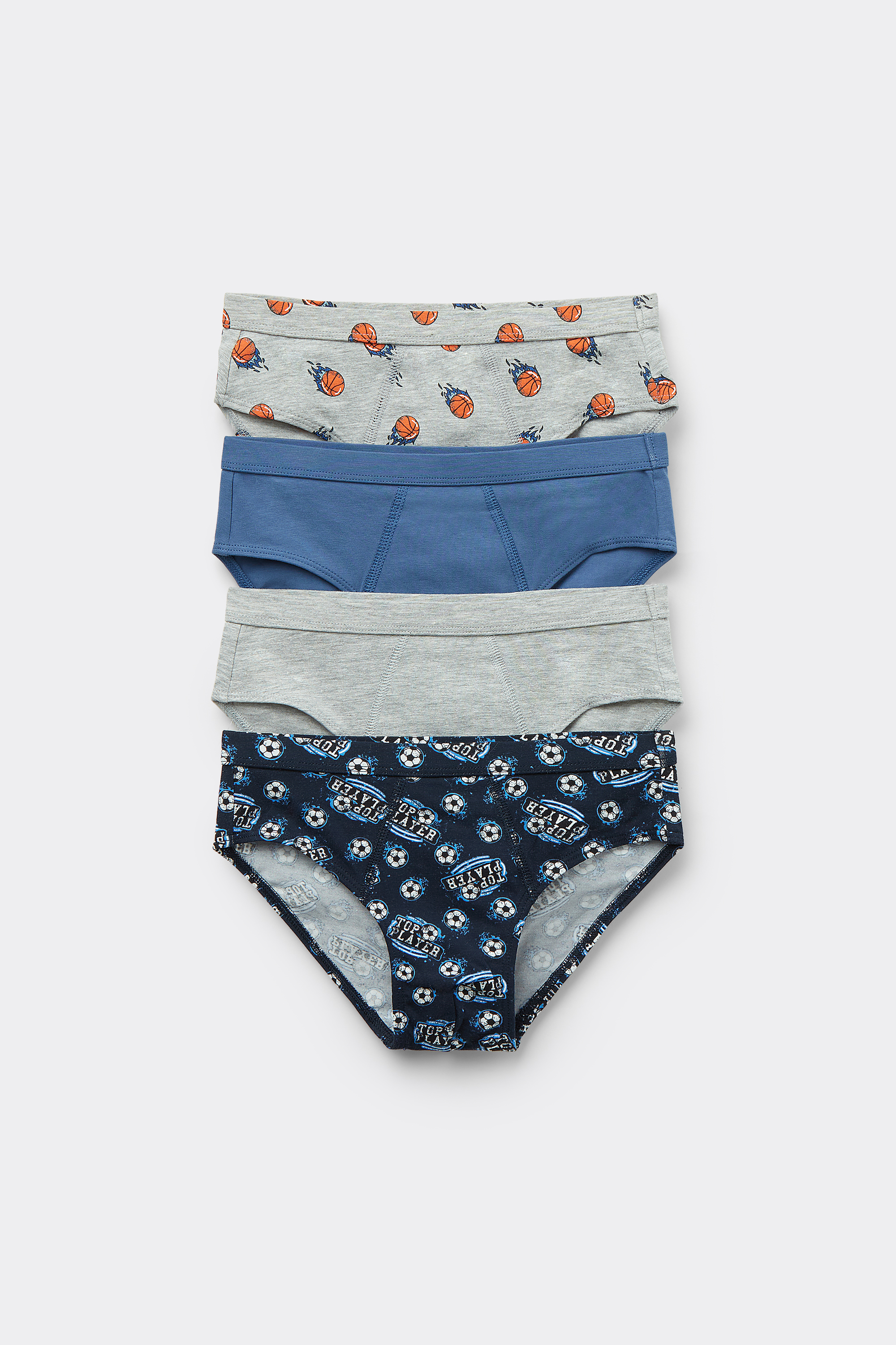 4 Paia di Slip Bimbo in Cotone Stampato
