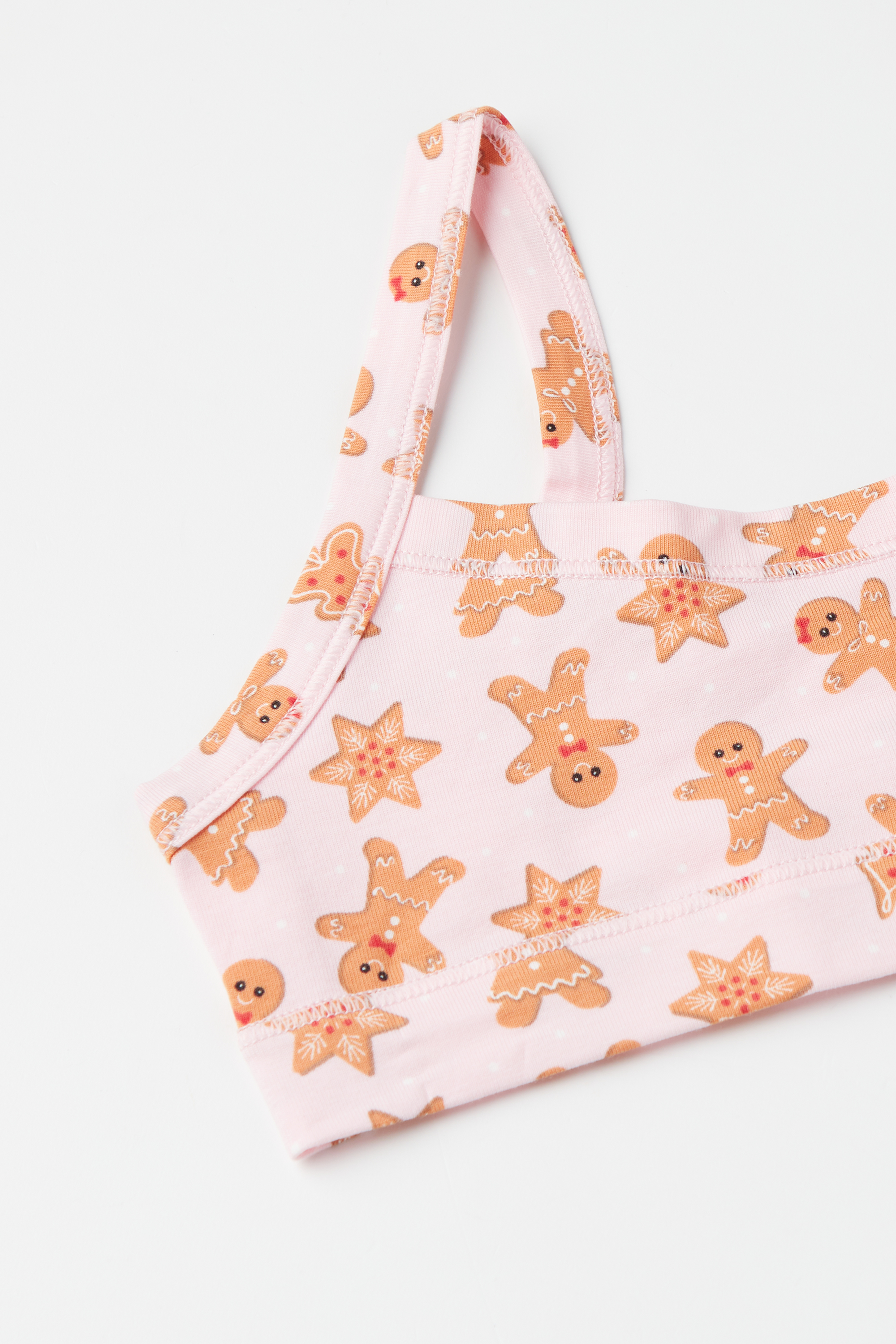 Girls' Cotton Bralette with Christmas Print