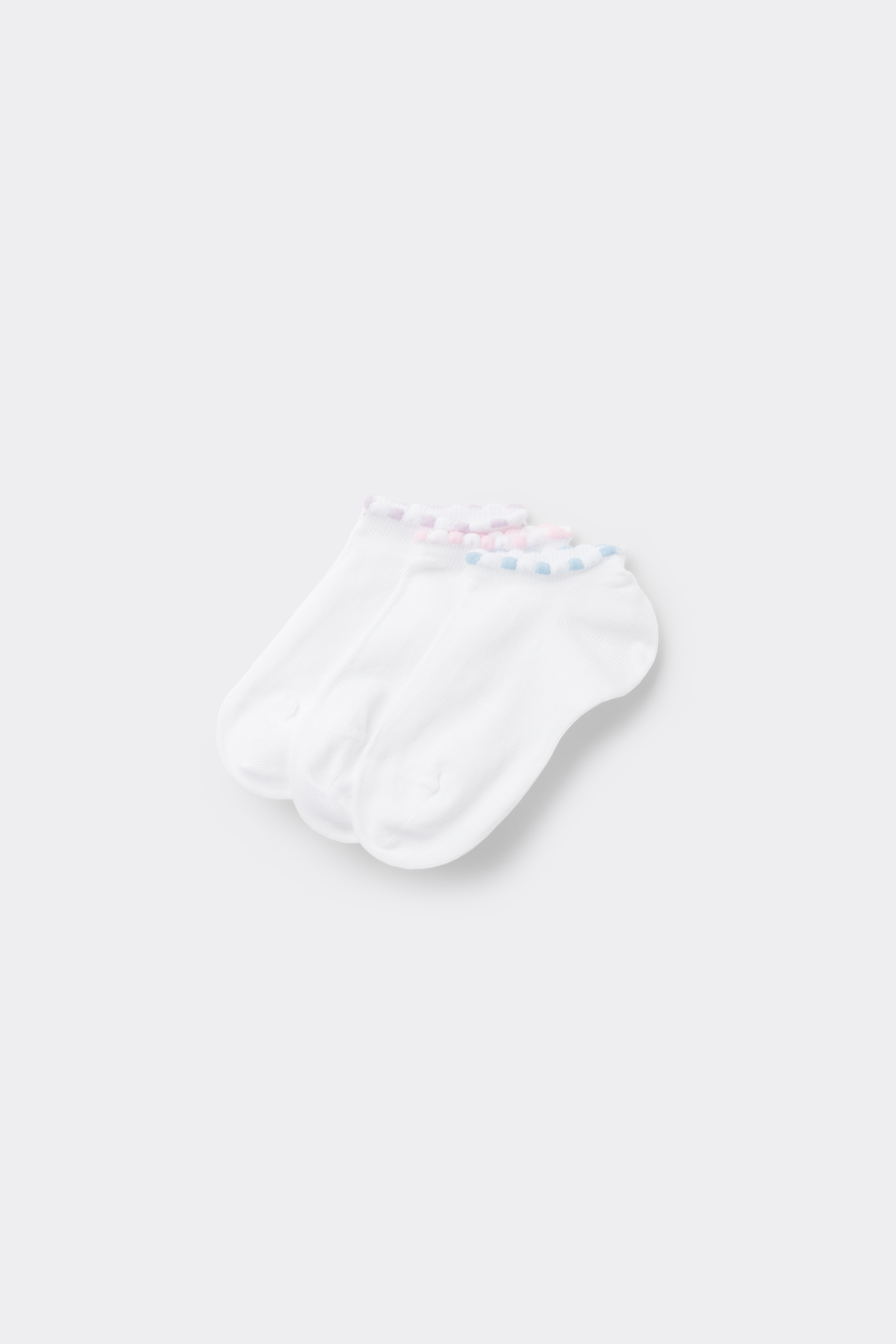 3 Paia Pedulini con Cappetta Cotone Fantasia Bimba