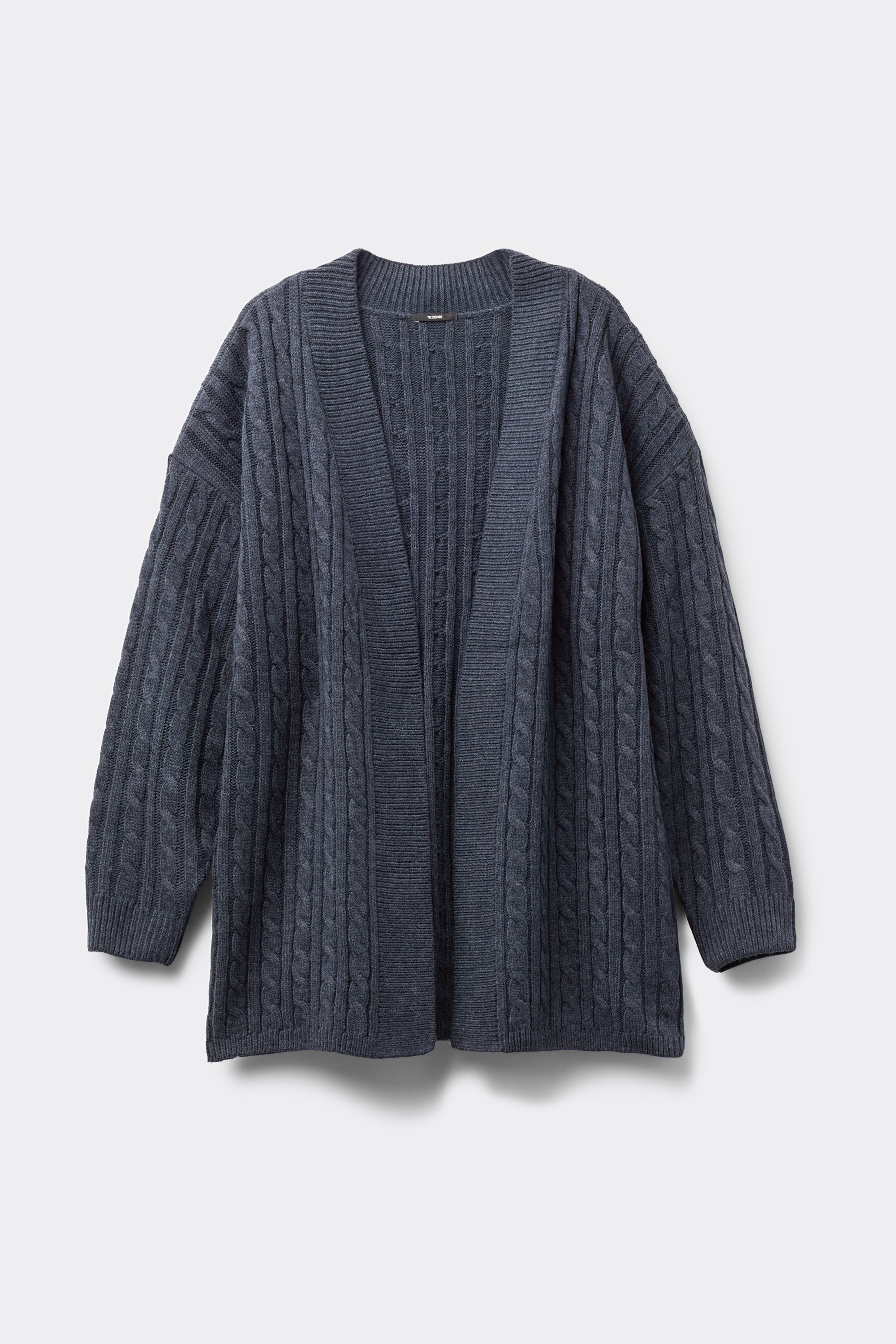 Cardigan Lungo Aperto Trecce