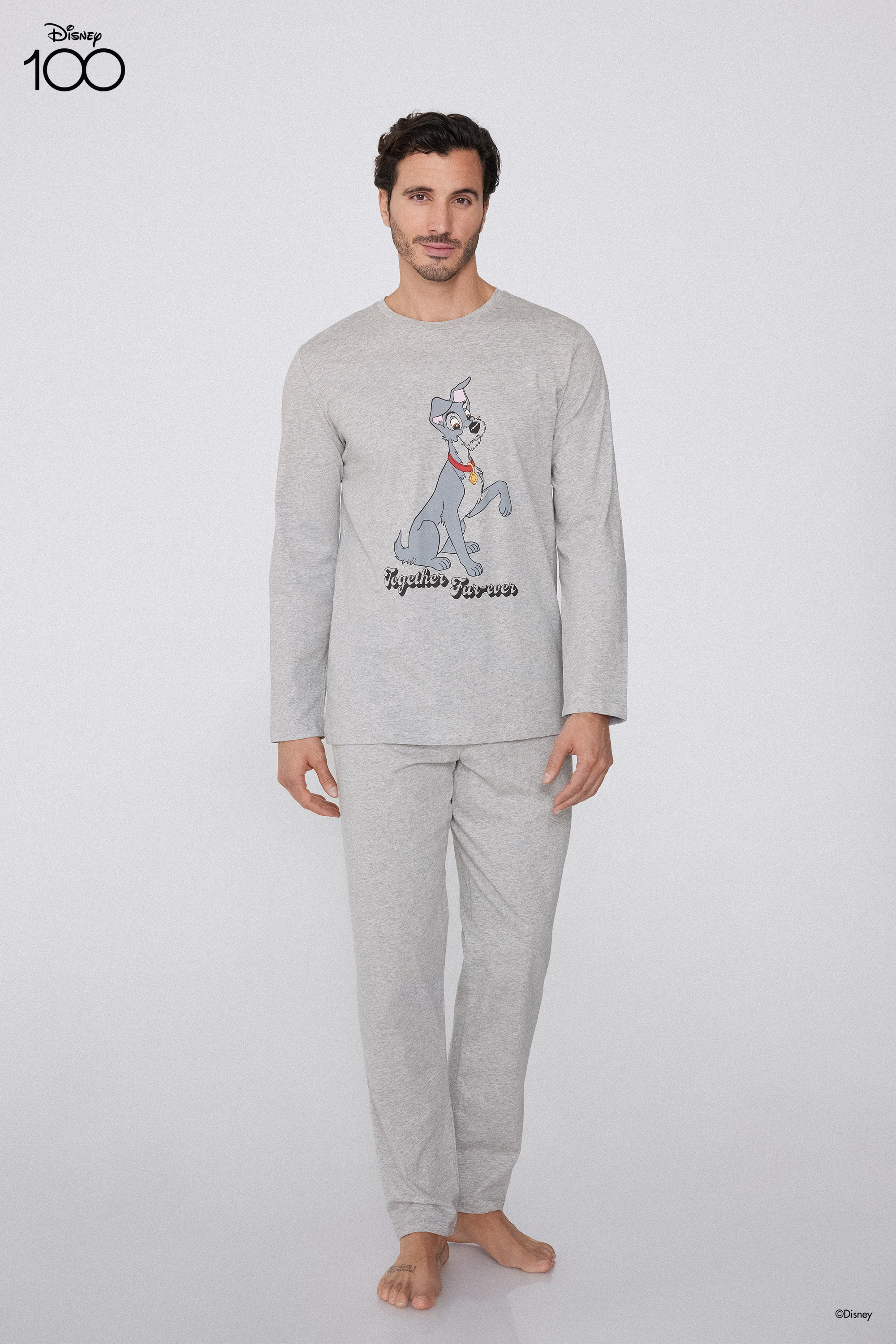 The Tramp Disney Print Full Length Cotton Pajamas