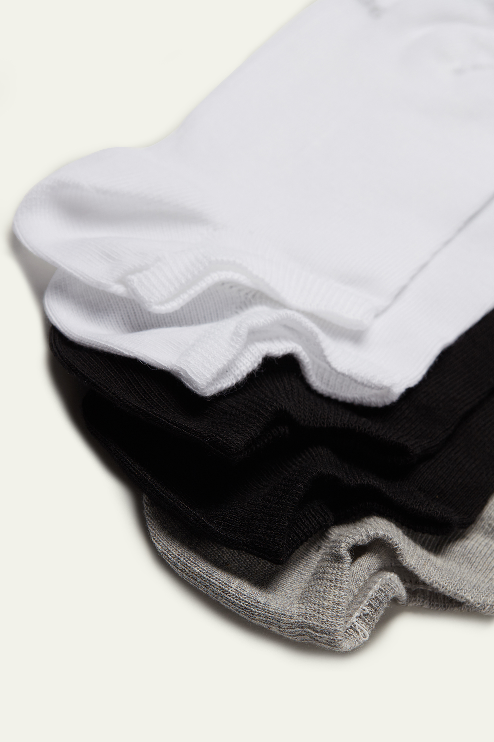 5 Párů Nízkých Jednobarevných Ponožek z Bavlny