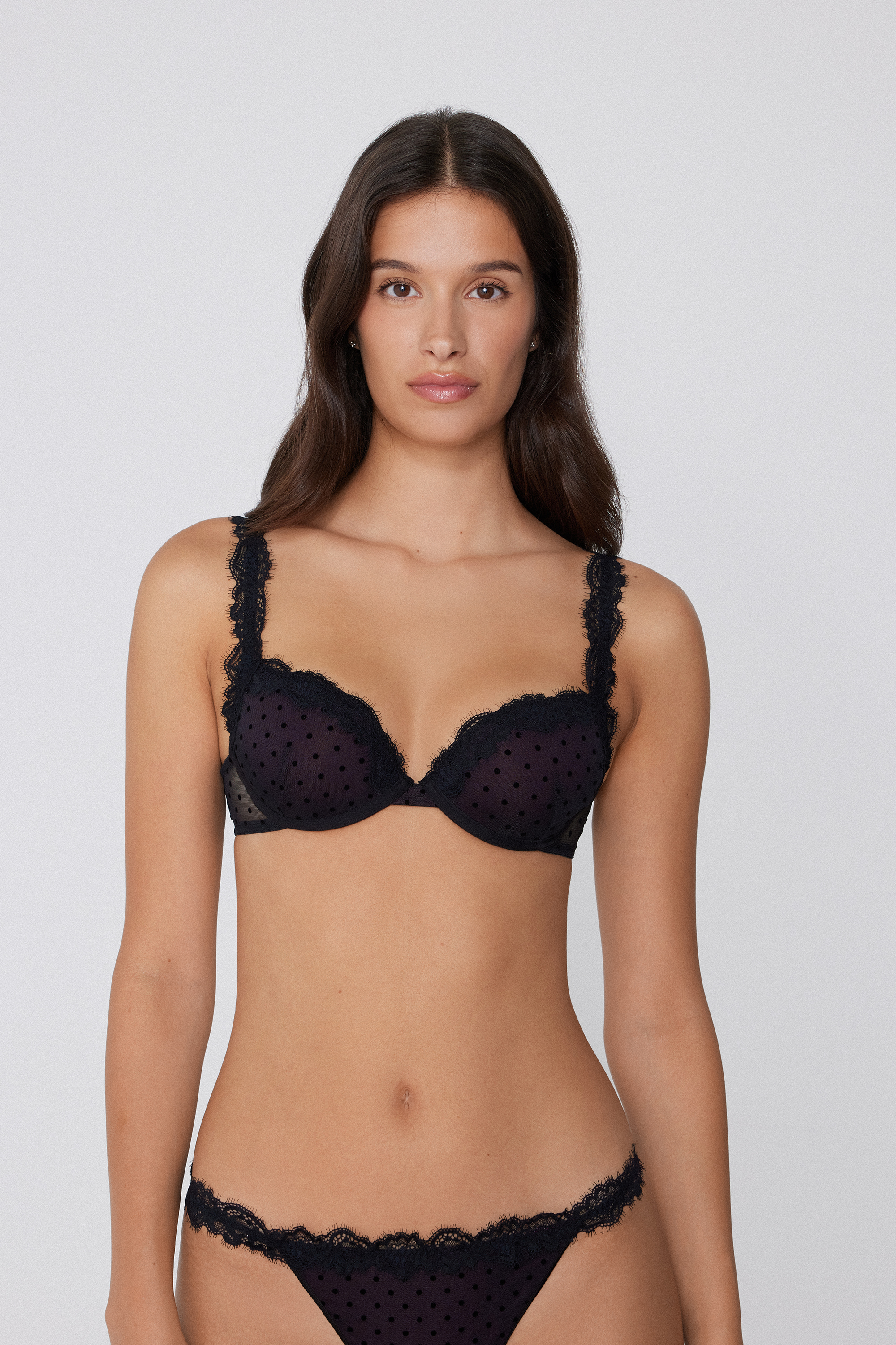 Soutien-gorge Push-up à Pois Bleu Et Blanc - Taille 90B - Occasion Très Bon état