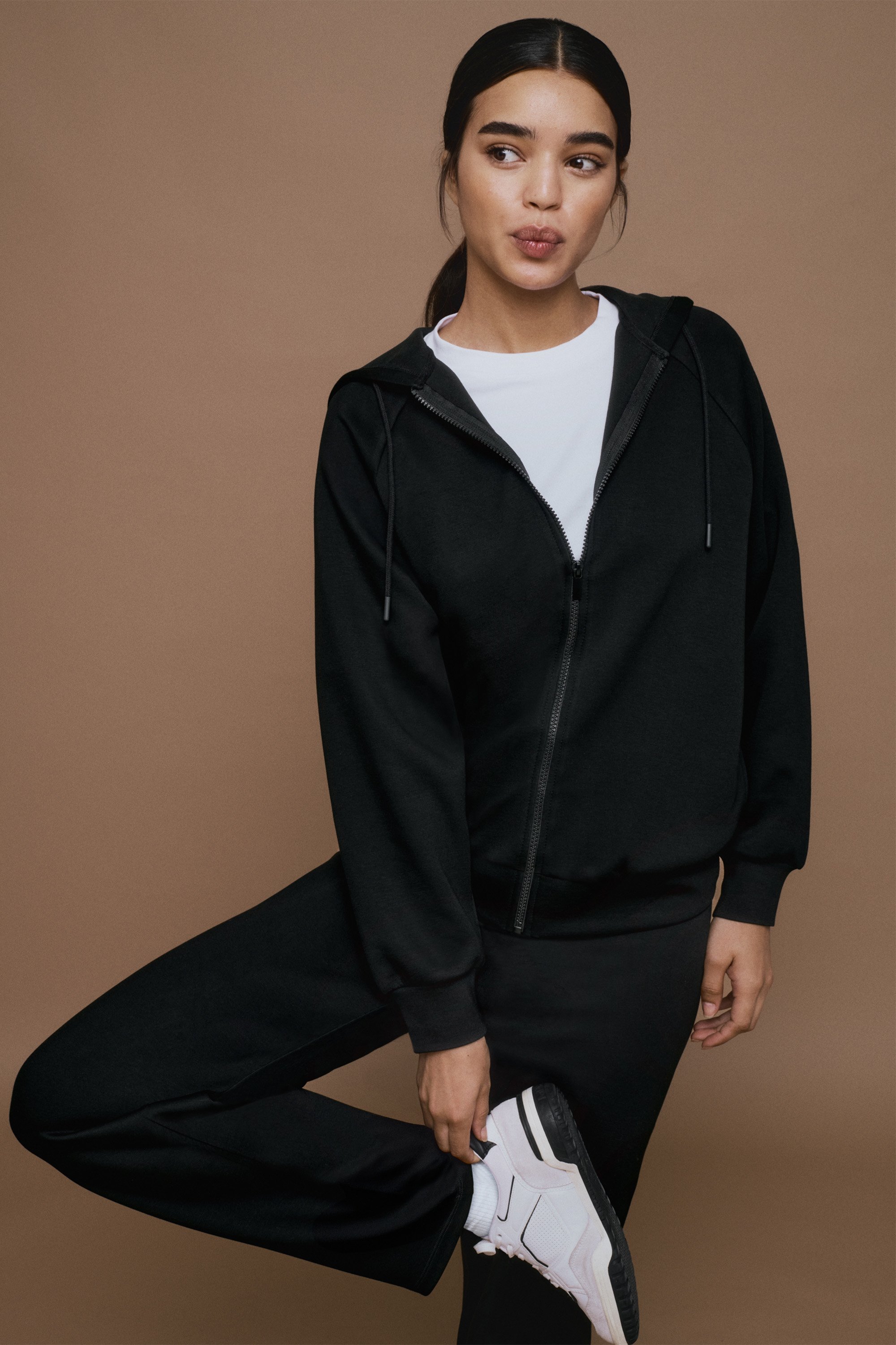 Felpa Pesante con Zip e Cappuccio Soft Touch