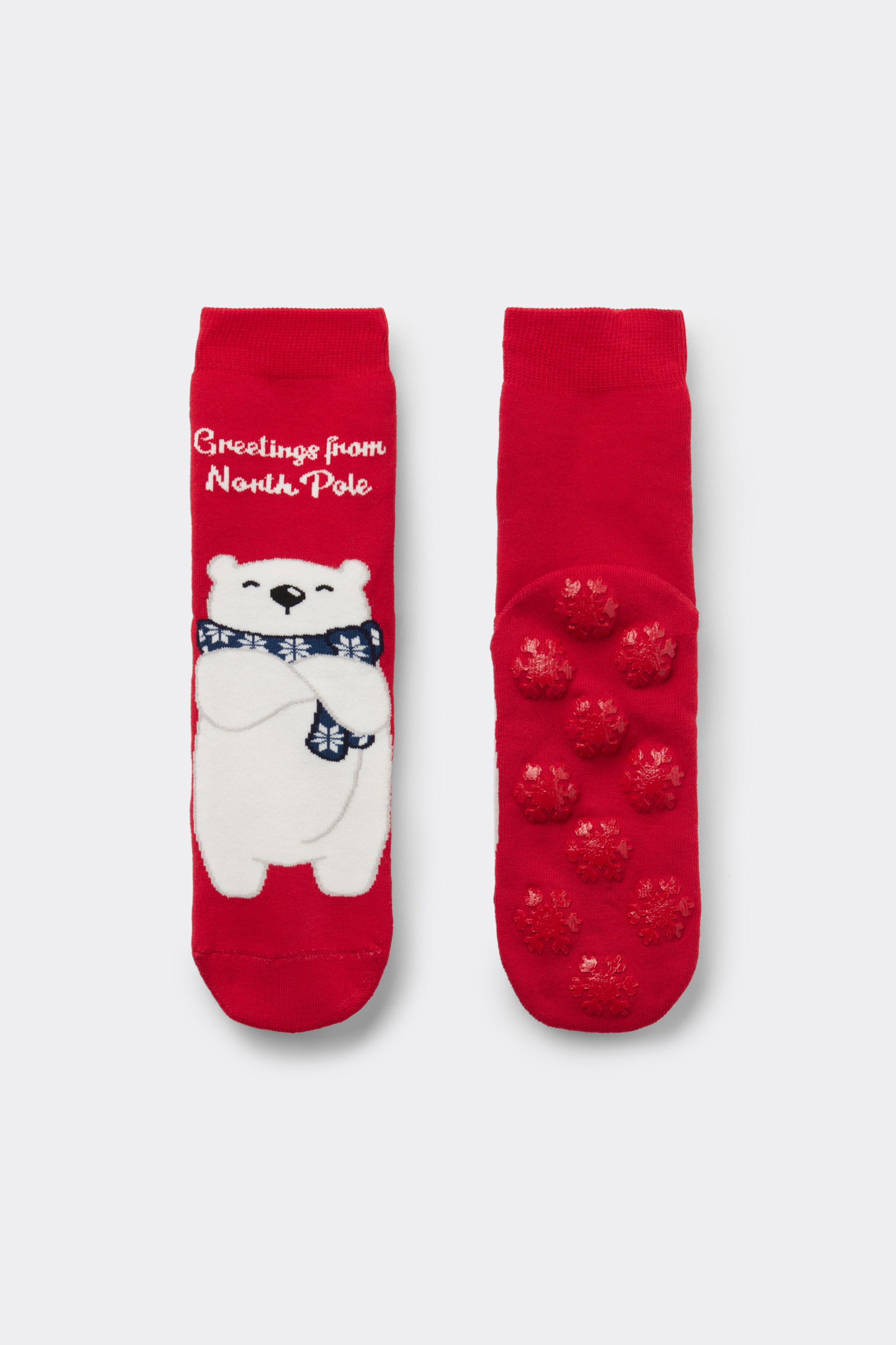 Chaussettes Courtes Antidérapantes avec Imprimé Noël Homme