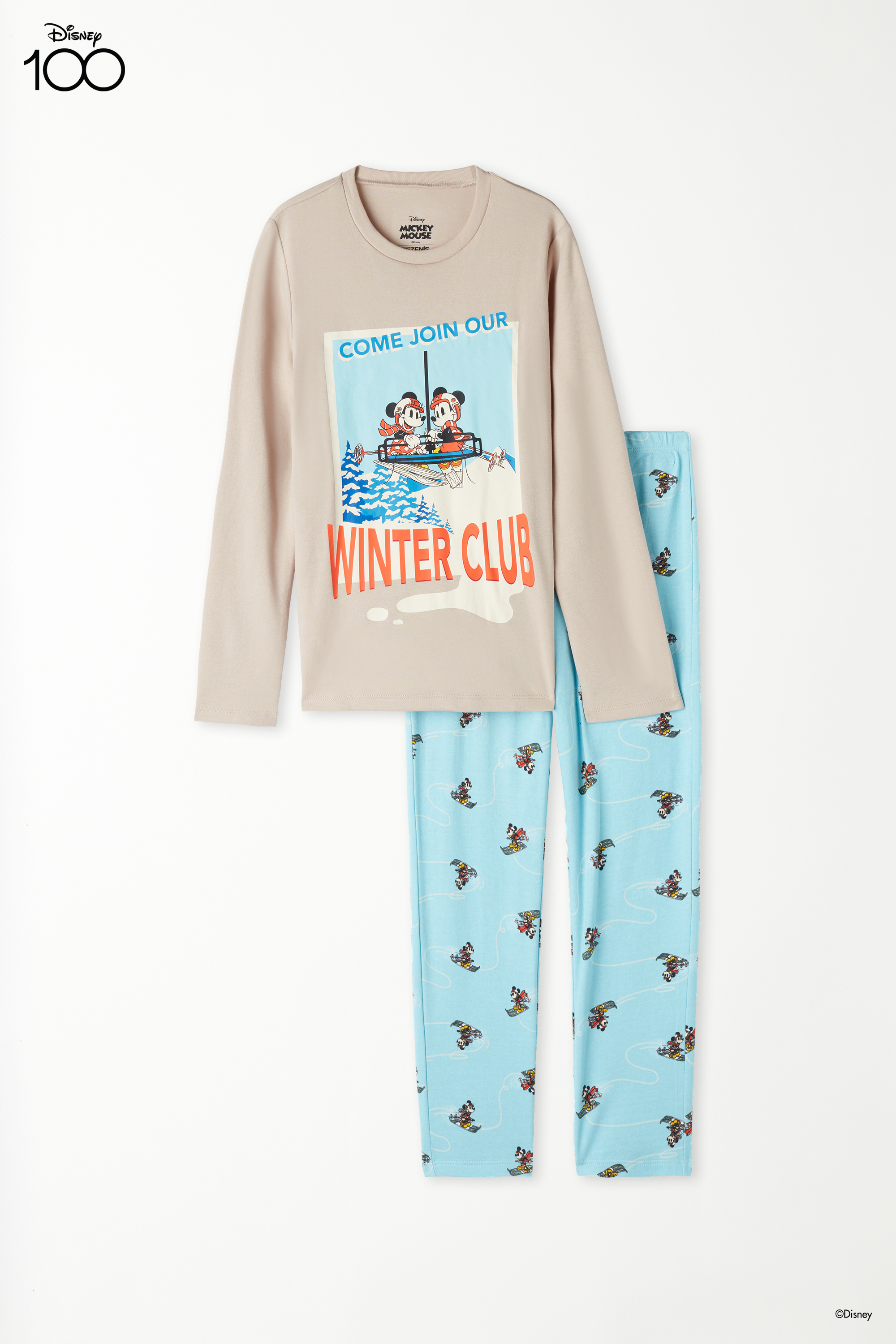 Pijama Largo de Algodón Grueso Disney Unisex para Niños