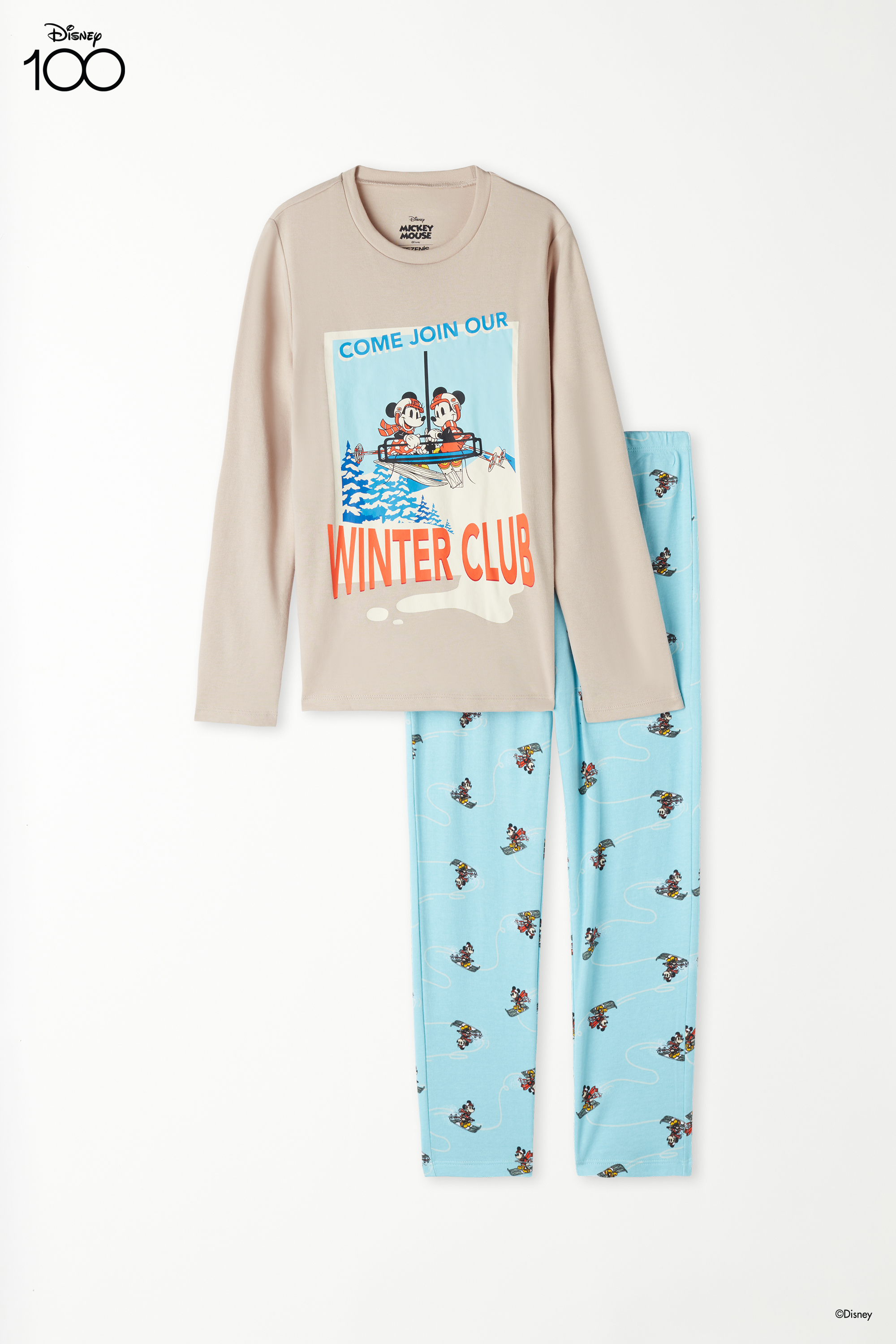 Pijama Largo de Algodón Grueso Disney Unisex para Niños