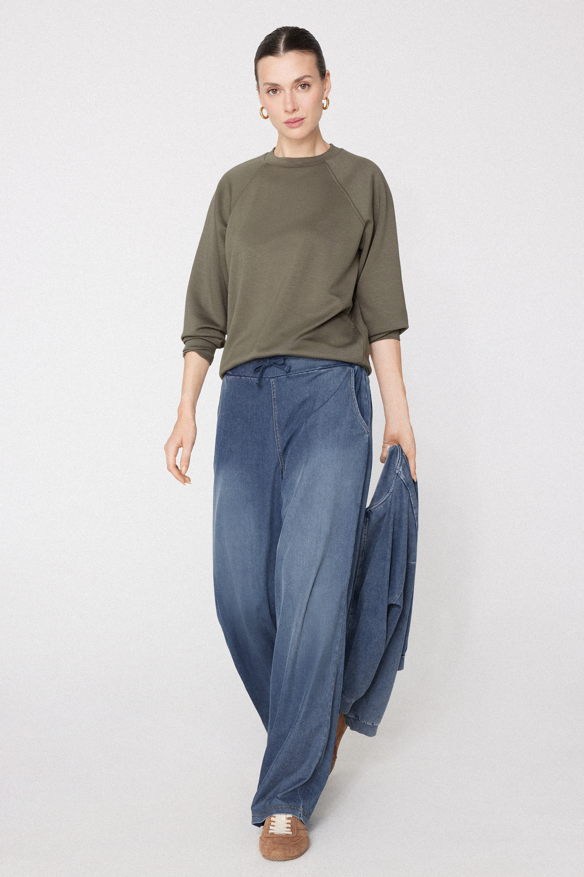 Pantal&oacute;n Palazzo de Denim Stretch