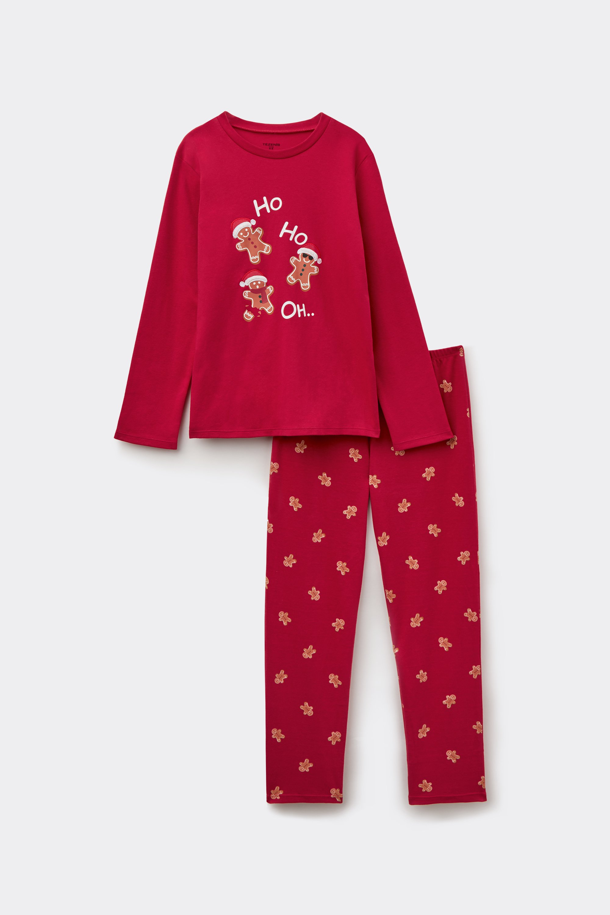Unisex Kids Long Heavy Cotton Gingerbread Pyjamas