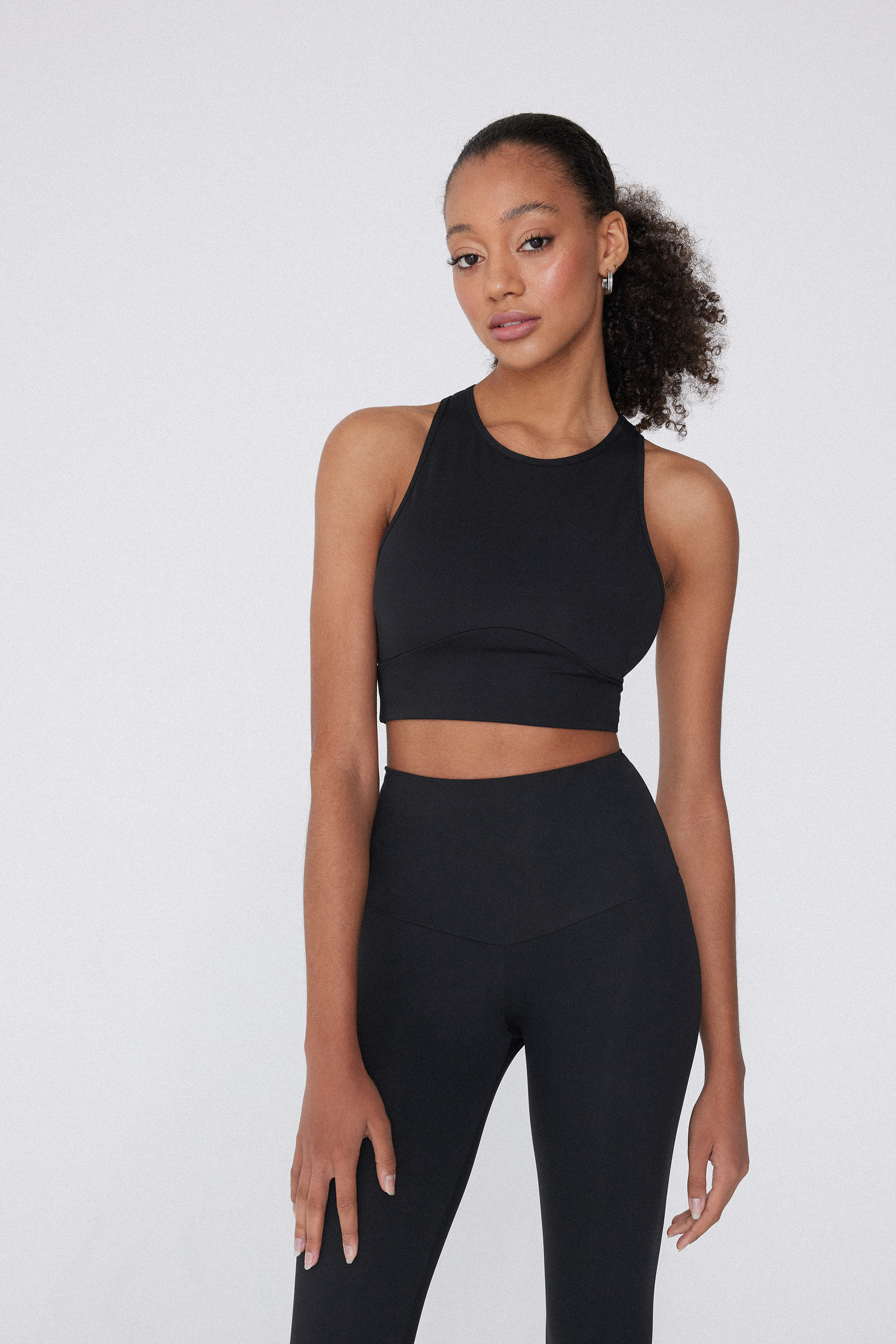 Sleeveless Microfiber Crop Top