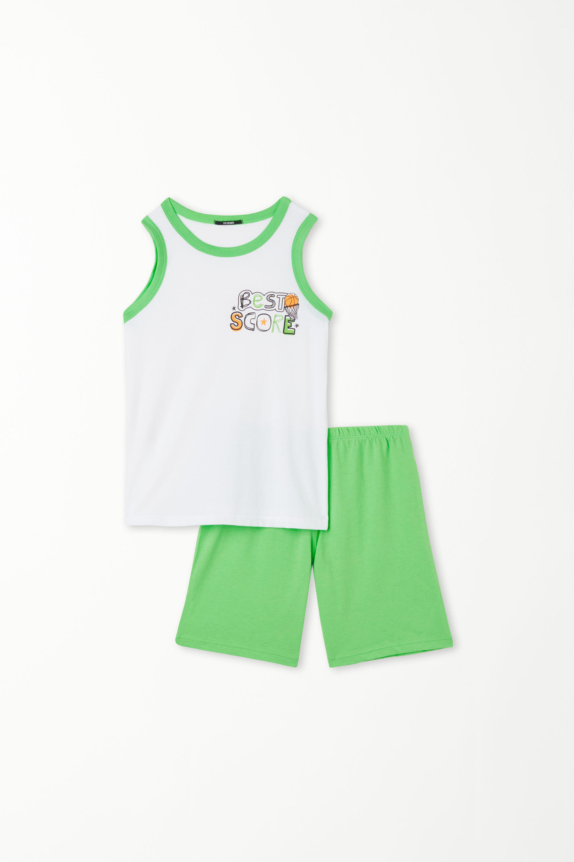 Boys’ Printed Cotton Vest and Shorts Set