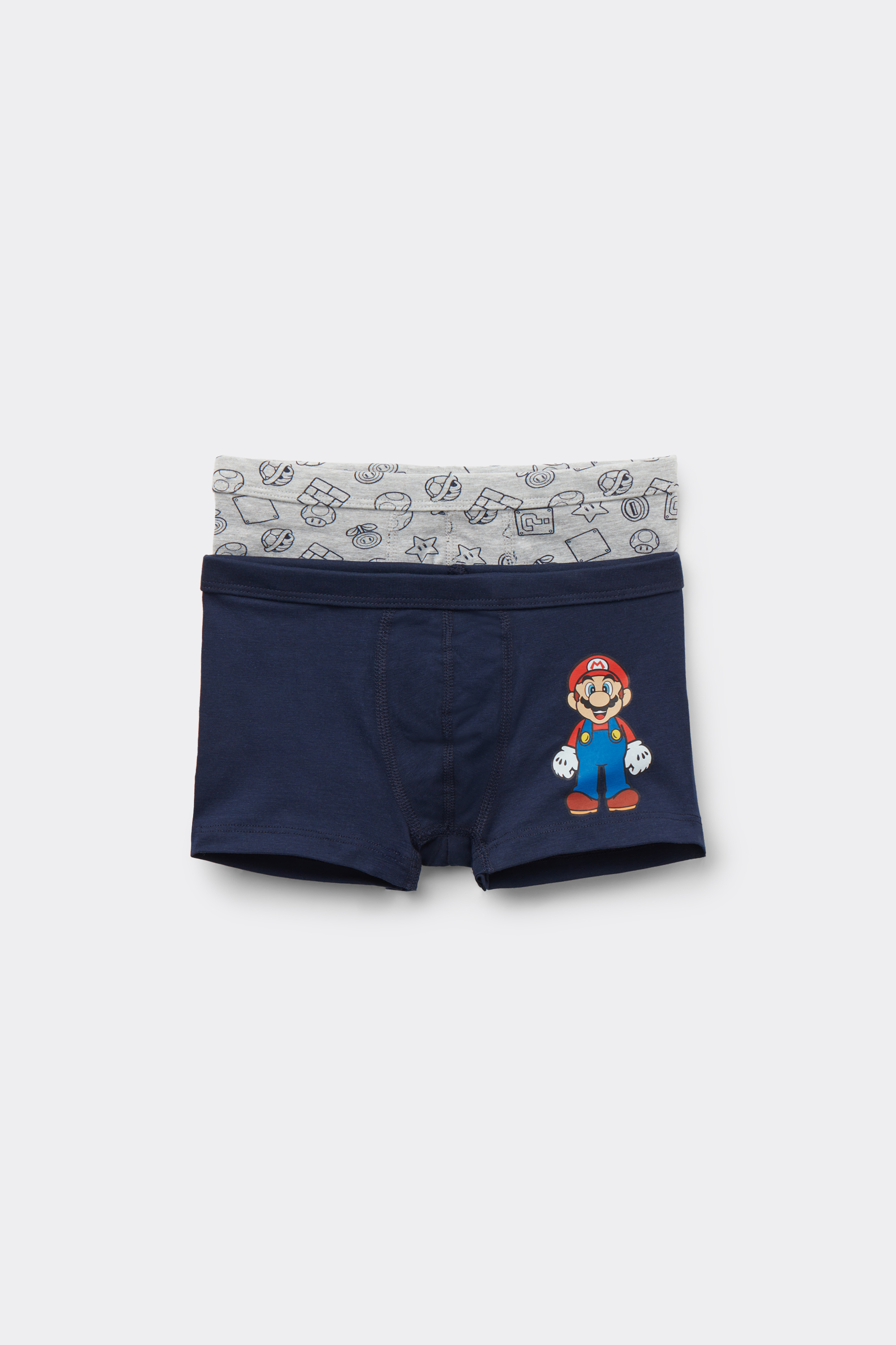 2 Pairs of Boys' Super Mario Print Cotton Boxers