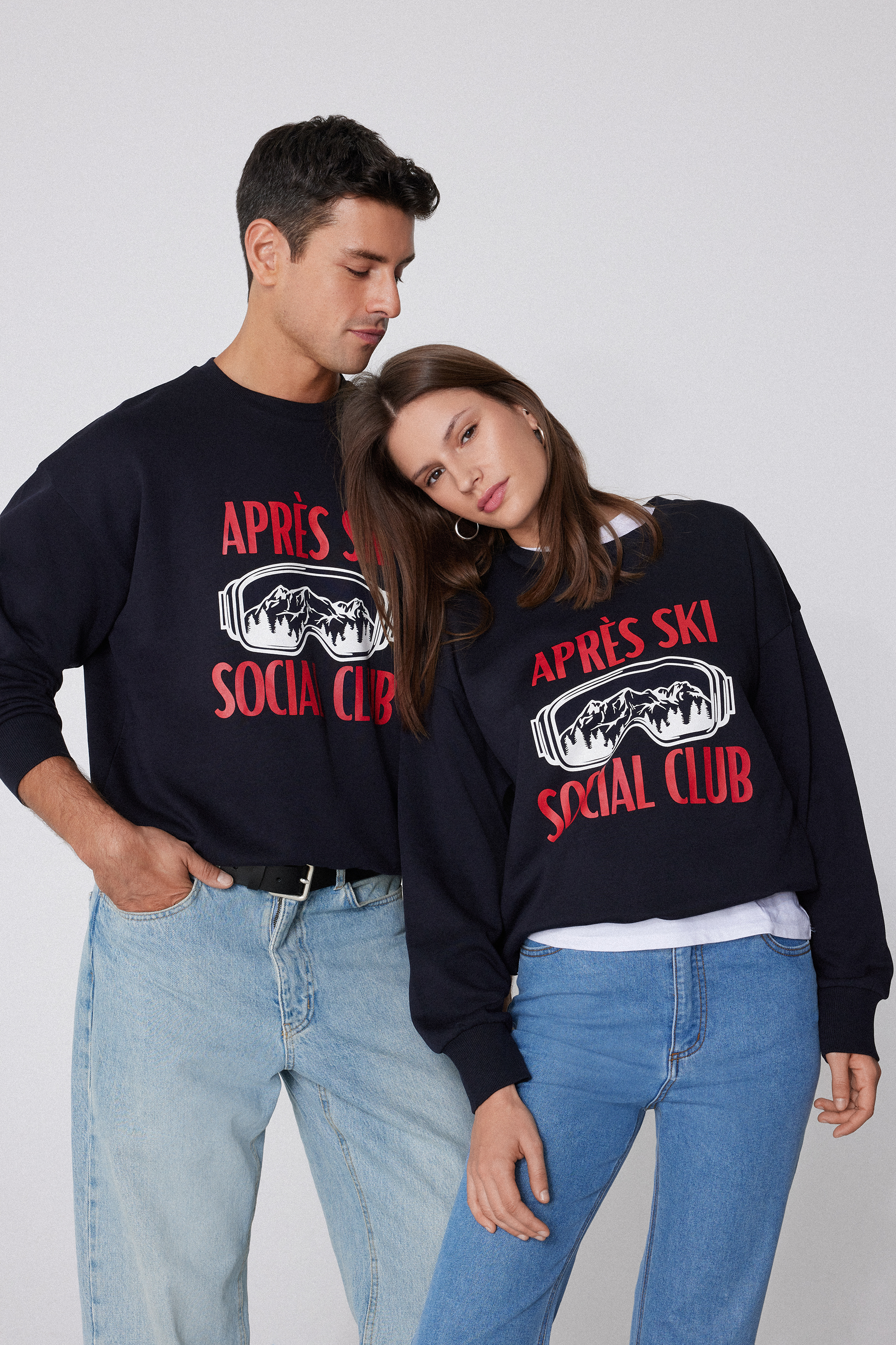 Apres Ski Print Crew Neck Sweatshirt