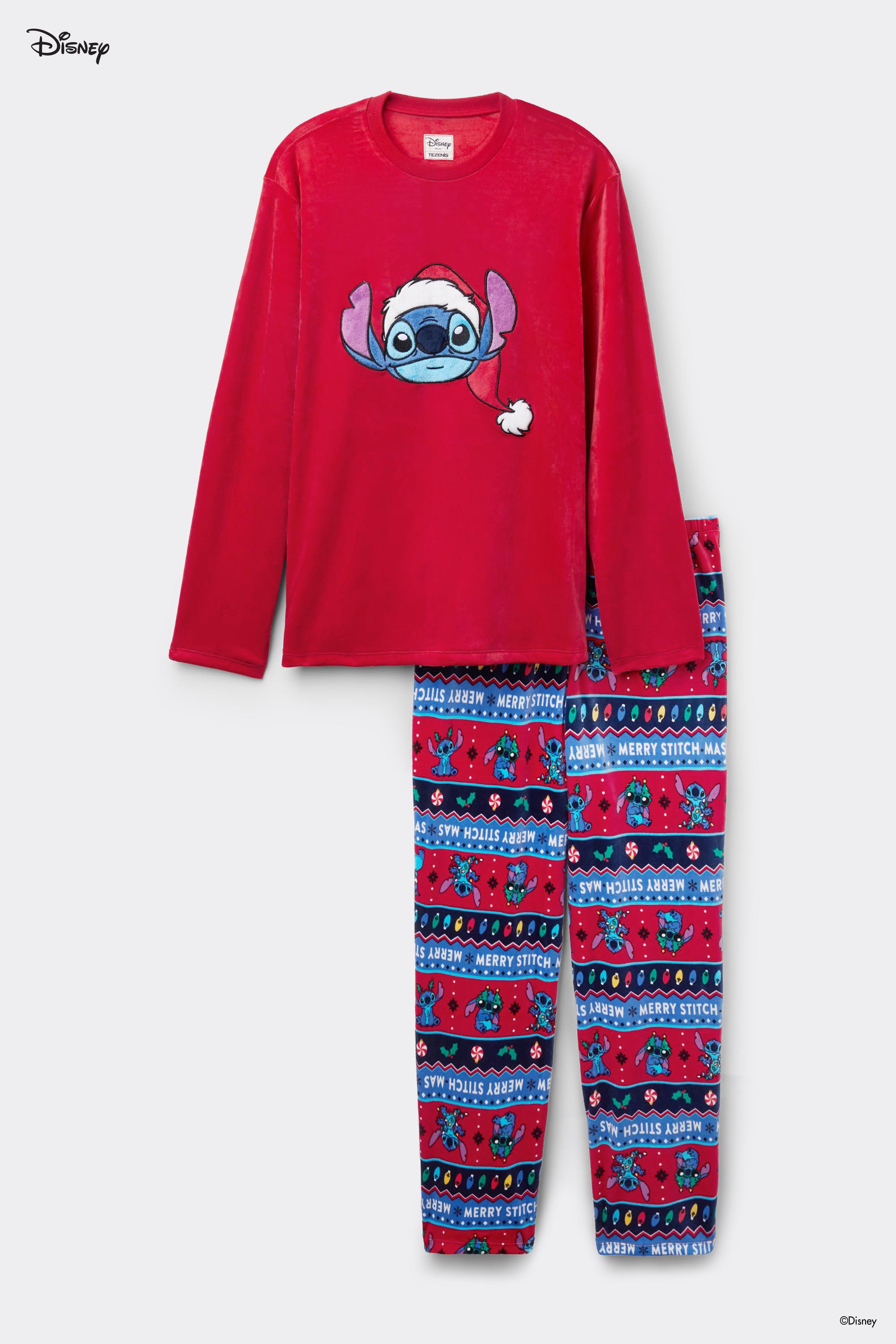 Men’s Christmas Disney Stitch Long Microfleece Pyjamas