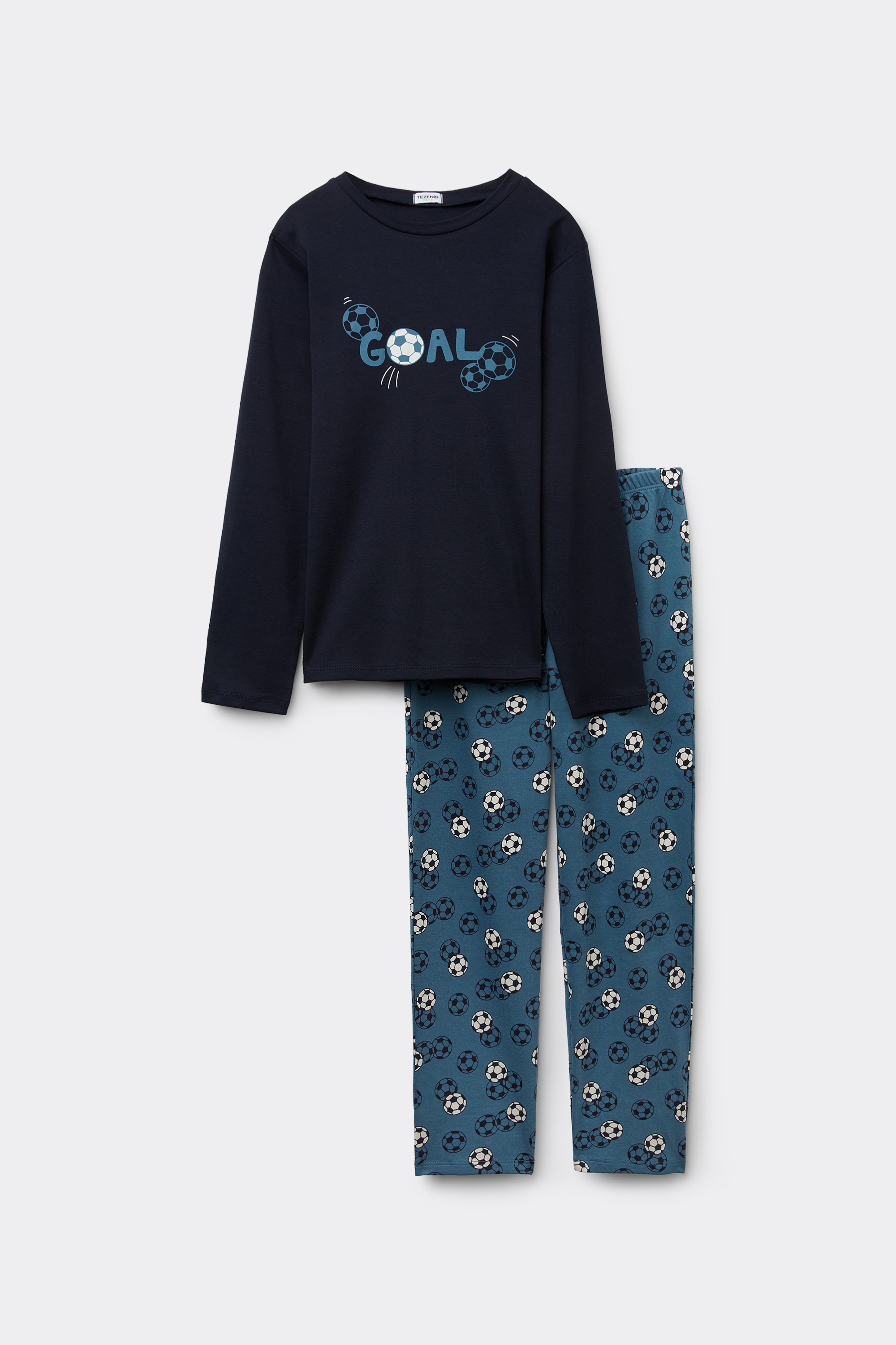 Pijama Largo Algodón Grueso Gol