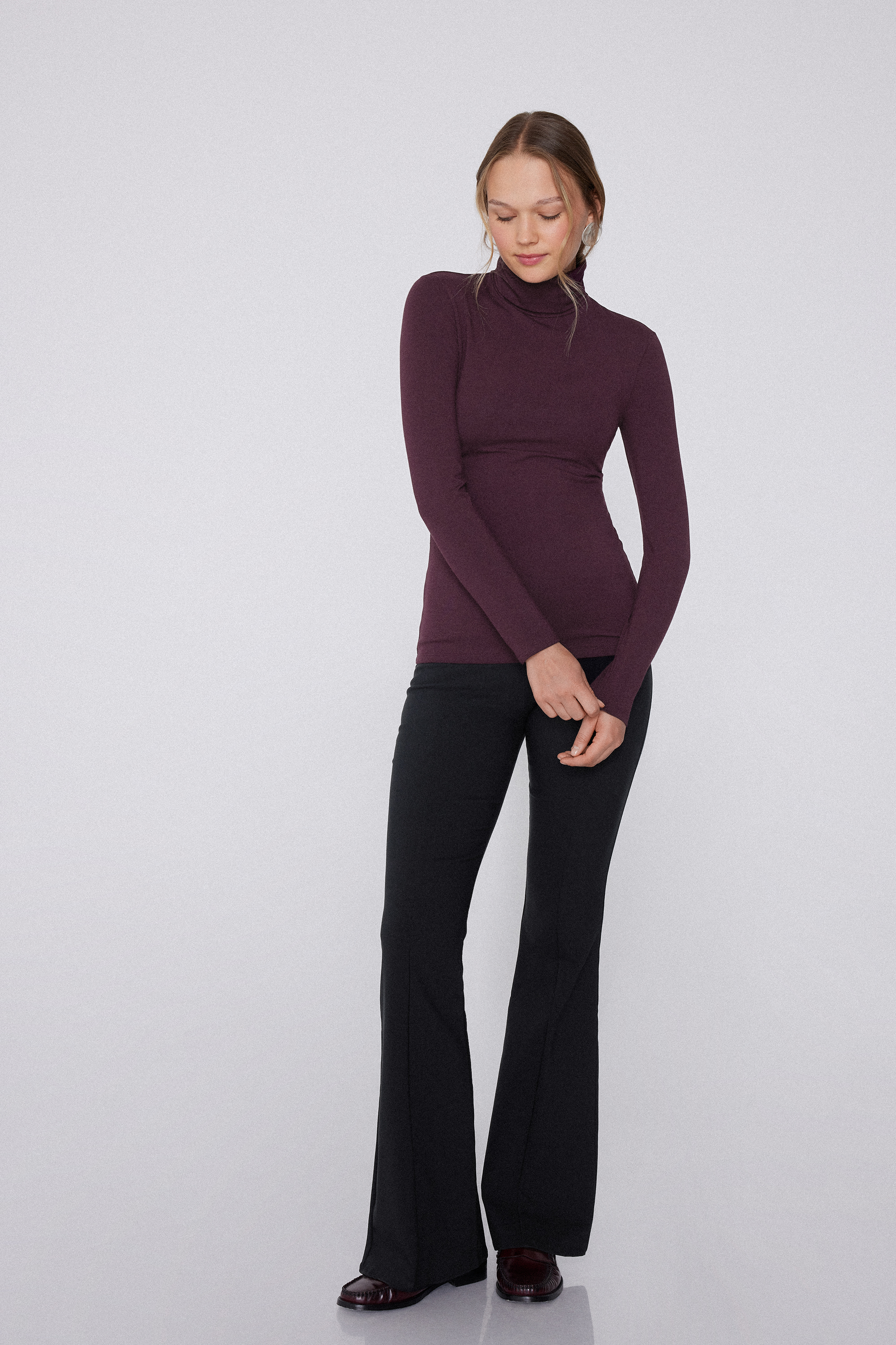 Shirt mit Rollkragen aus Baumwolle und Thermo-Modal
