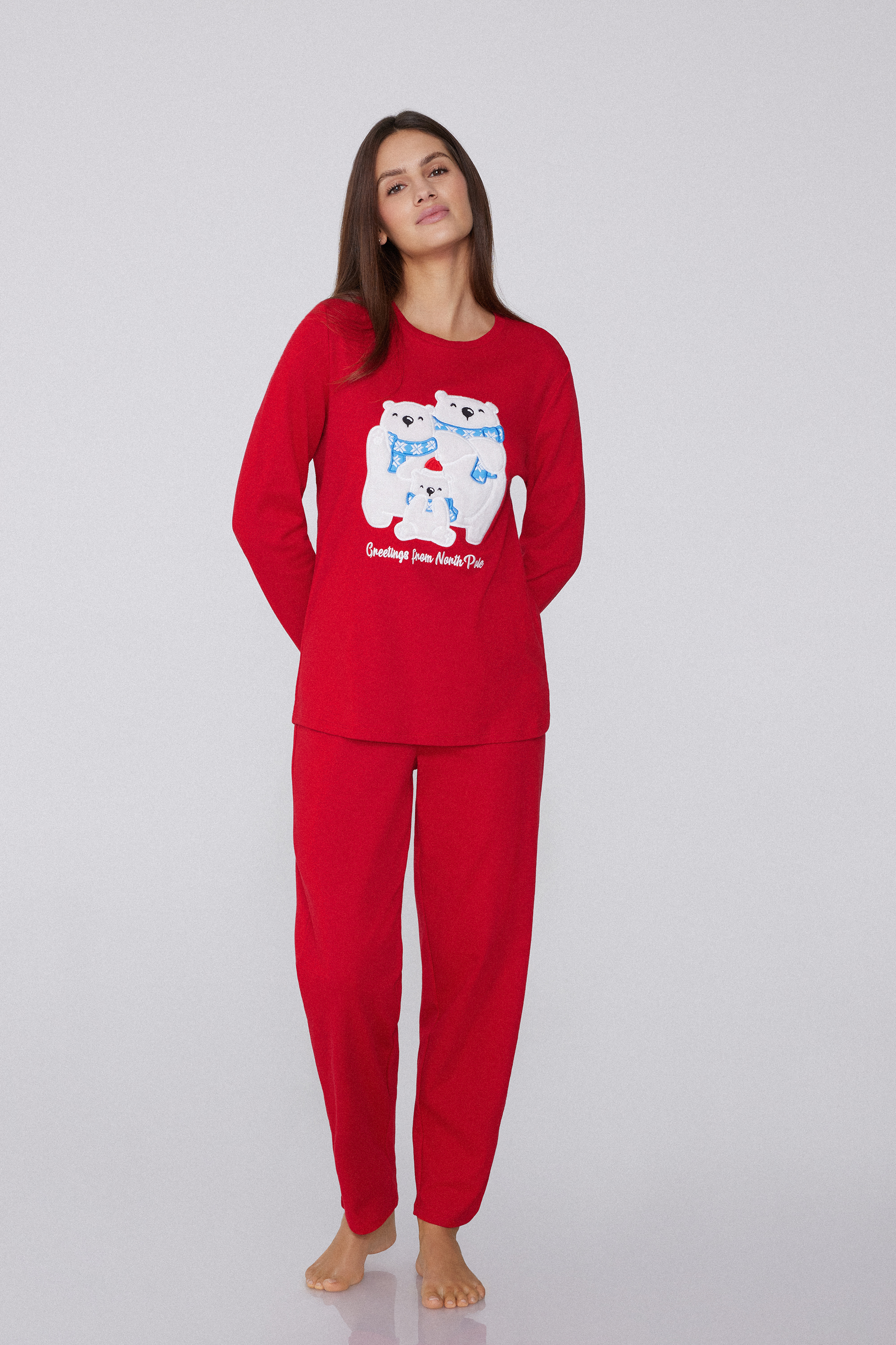 Full-Length Heavyweight Cotton North Pole Patch Pajamas