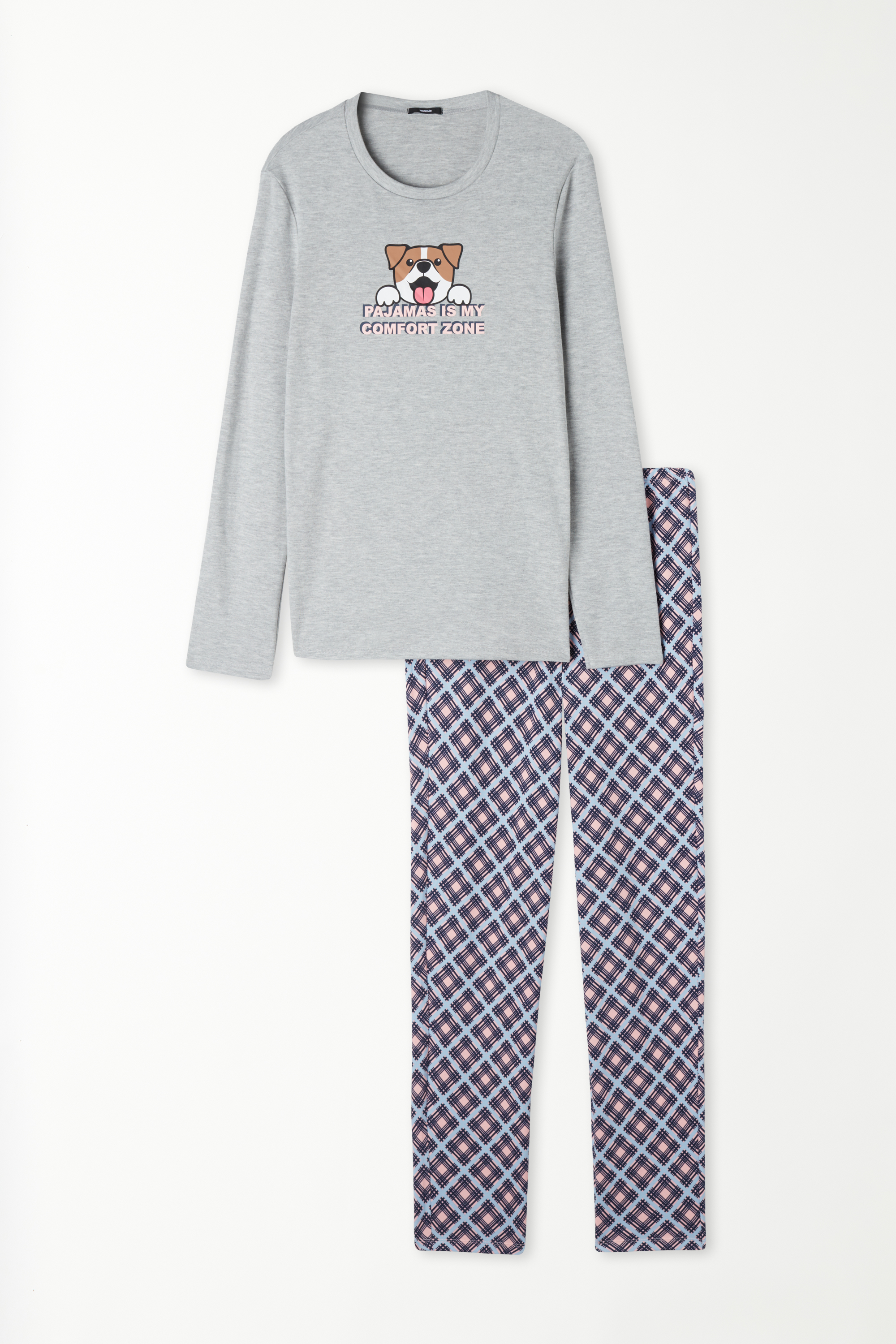 Dog Print Long Cotton Pyjamas