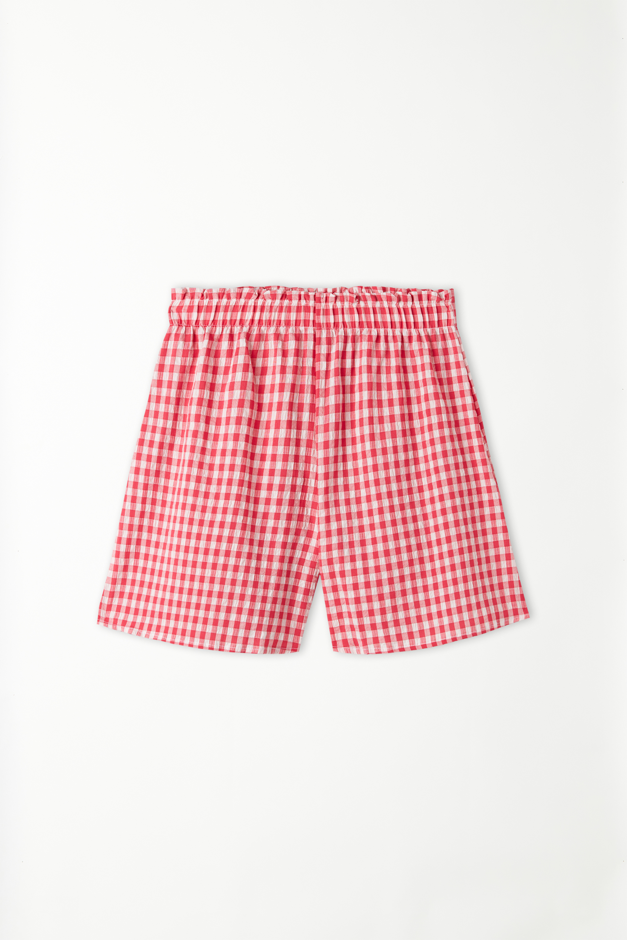 Crinkle-Effect Culotte Shorts