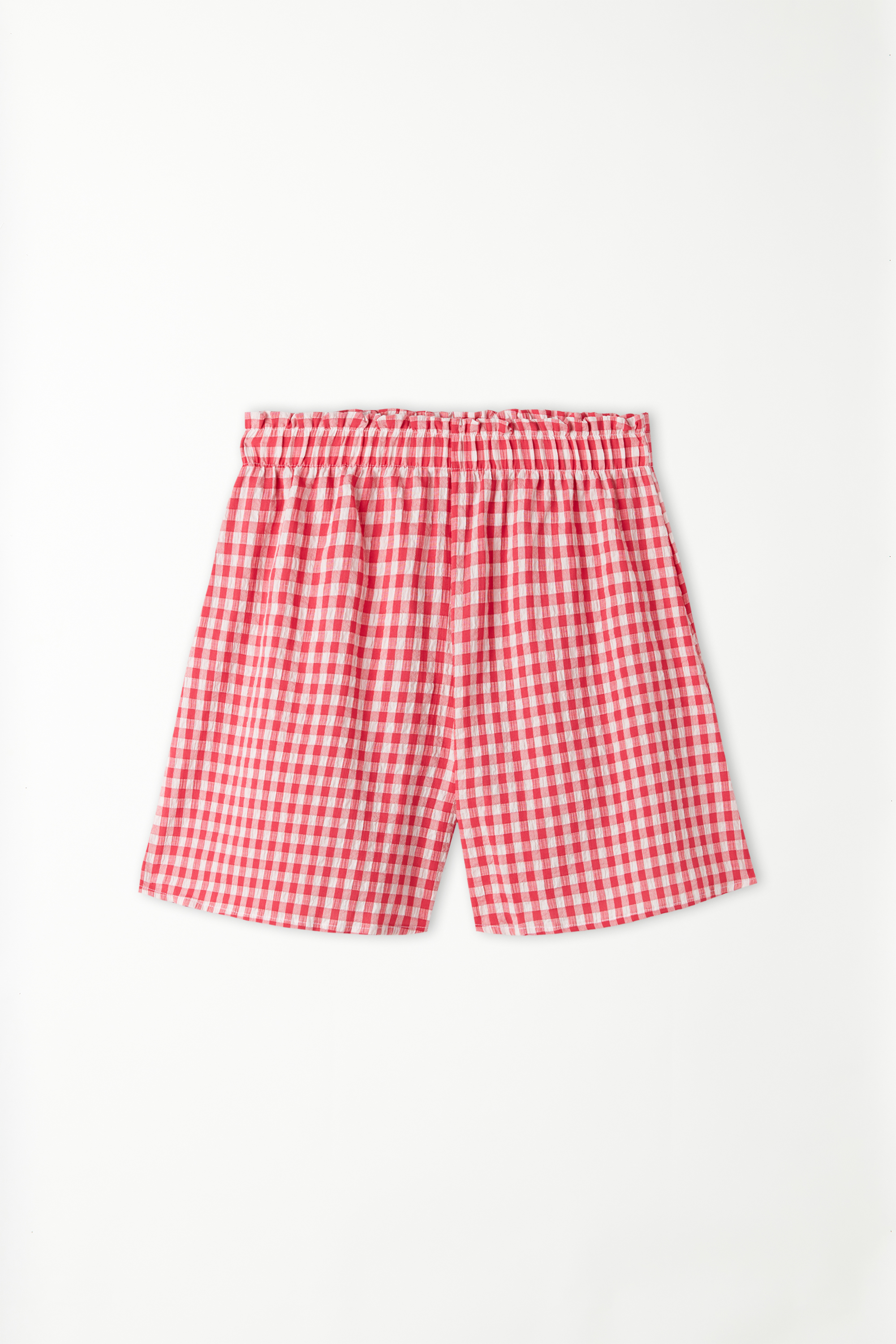 Crinkle-Effect Culotte Shorts
