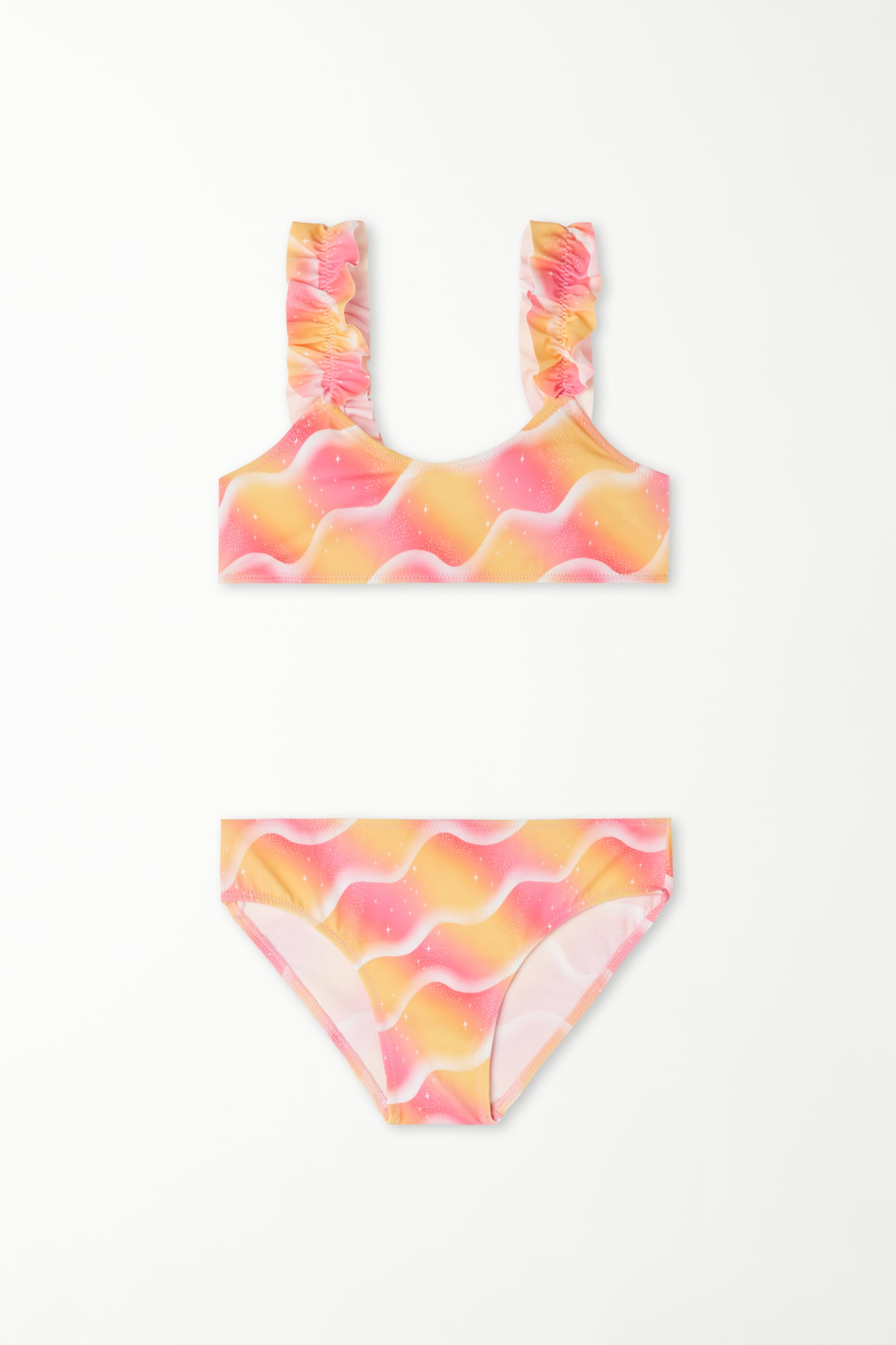 Bikini Brasier con Volantes y Estampado de Sirena con Braguitas para ...