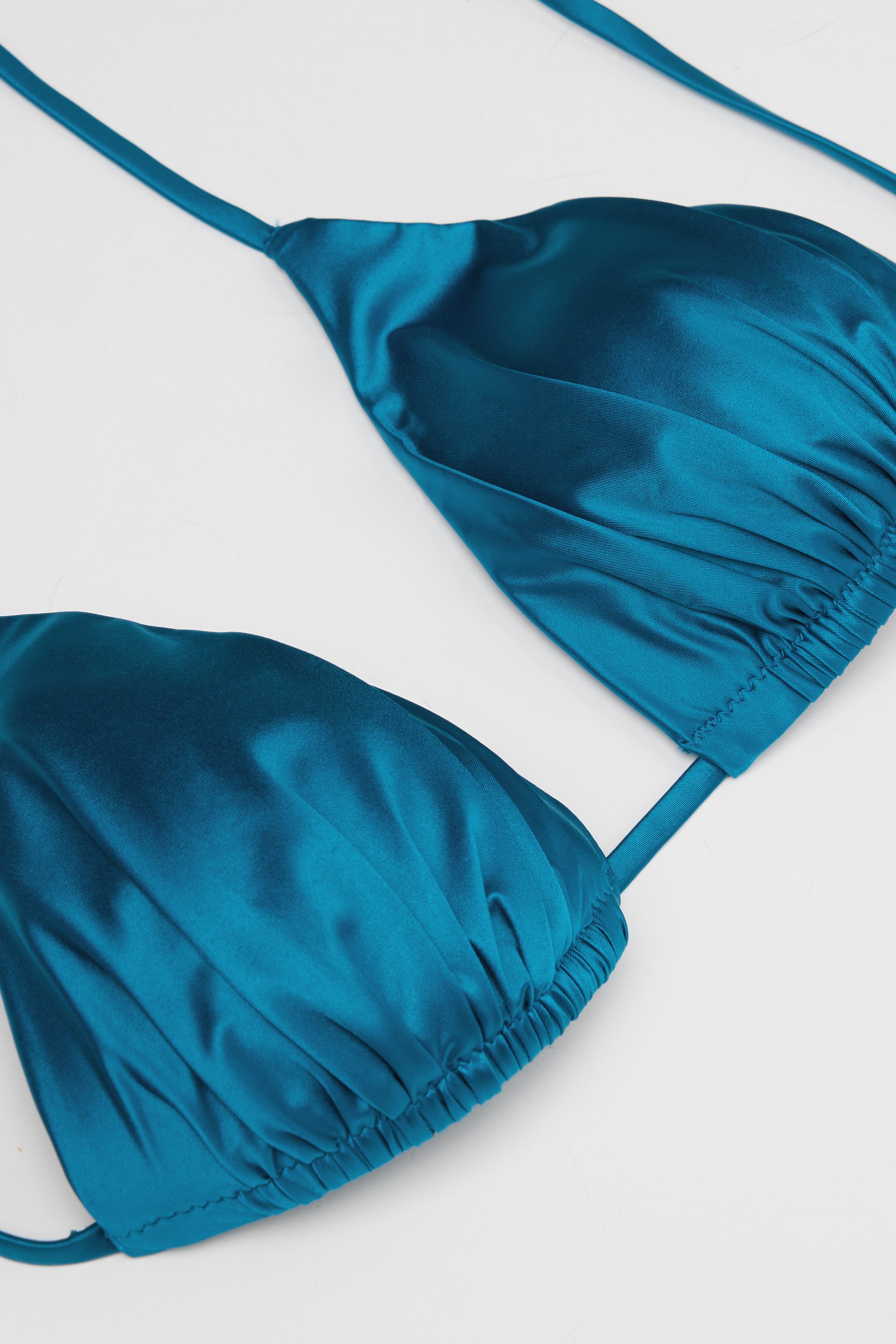 Bikini Tri&aacute;ngulo Relleno Ligero Shiny Glam Azul