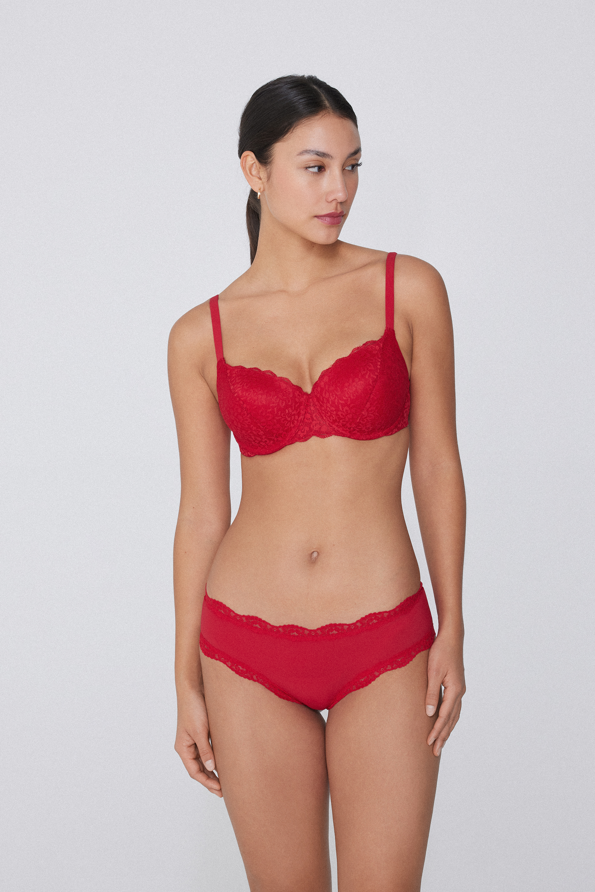 Lace and Microfiber Cheeky Hipster