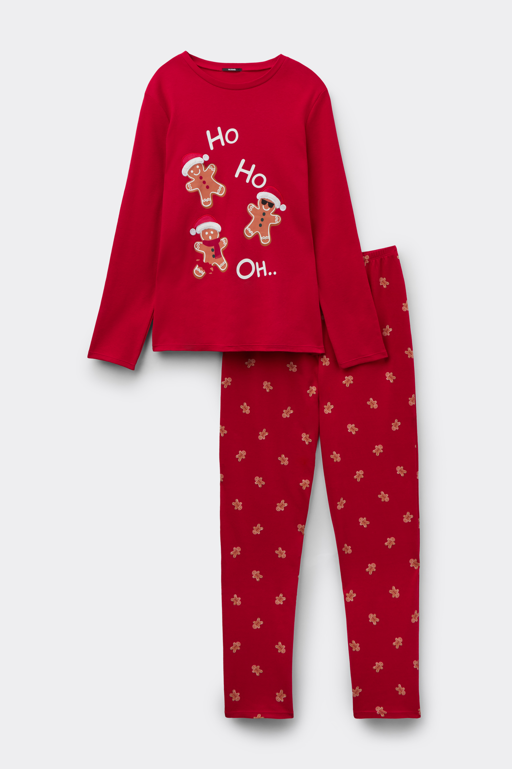 Full-Length Heavyweight Cotton Gingerbread Patch Pajamas