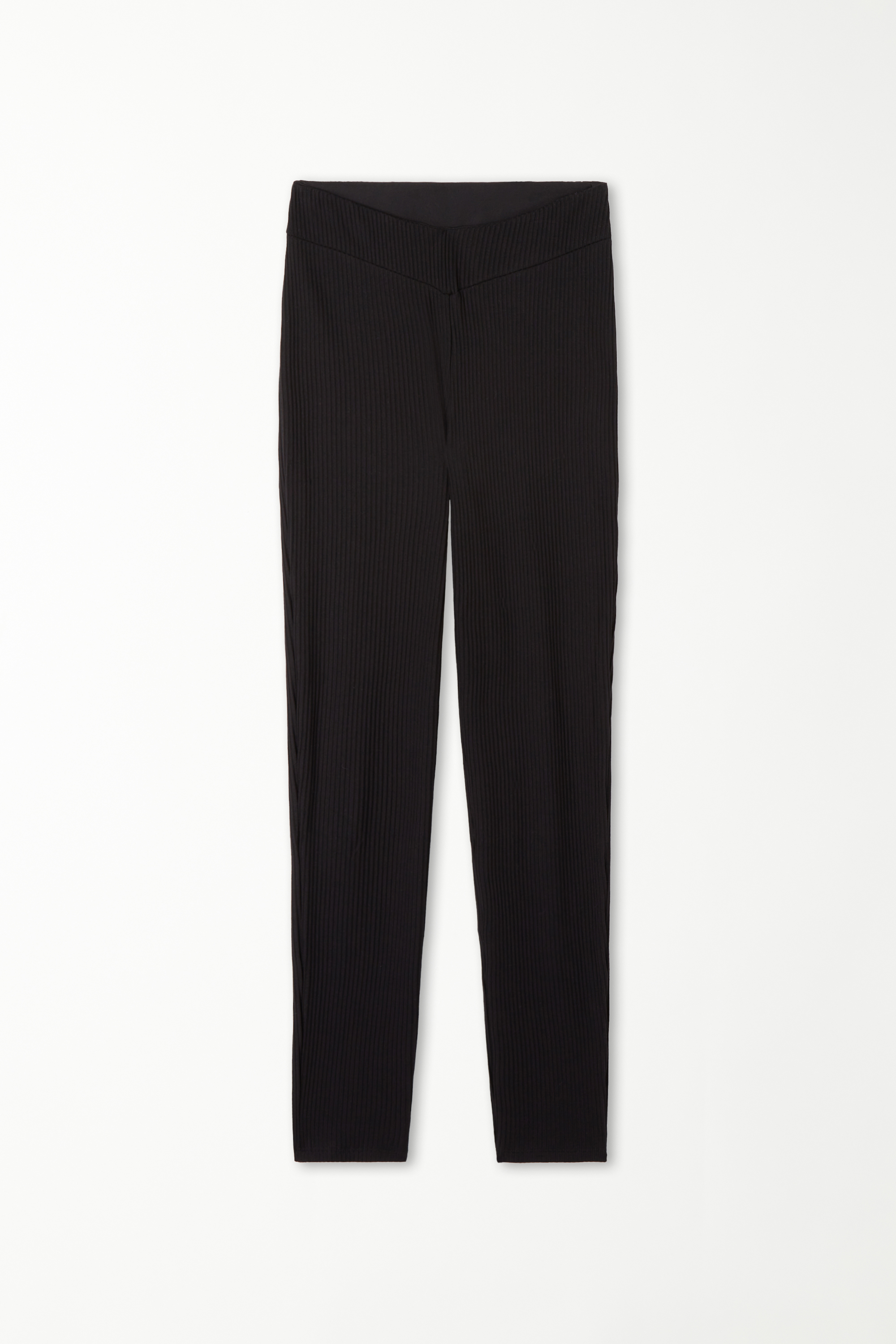 Gerippte Leggings mit V-Ausschnitt