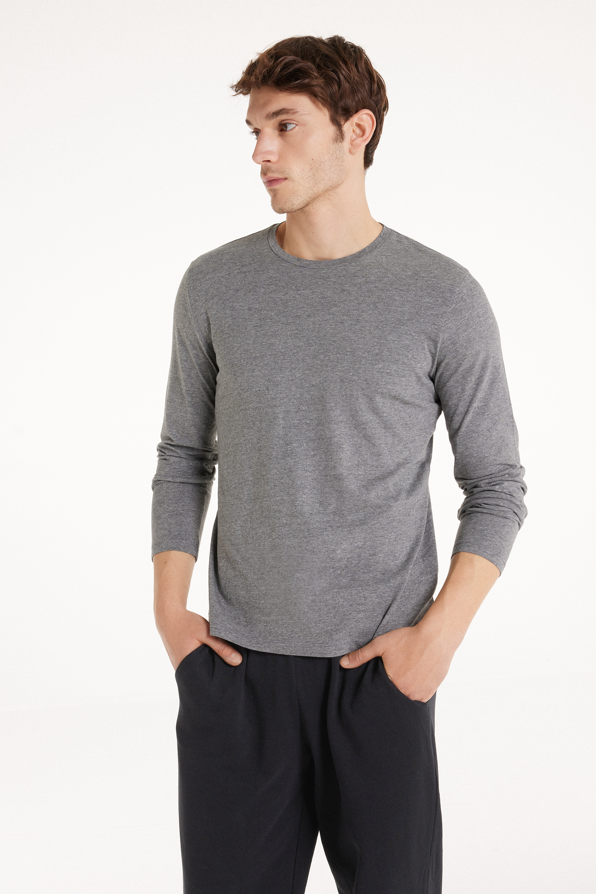 Long Sleeve Cotton Crew Neck Top