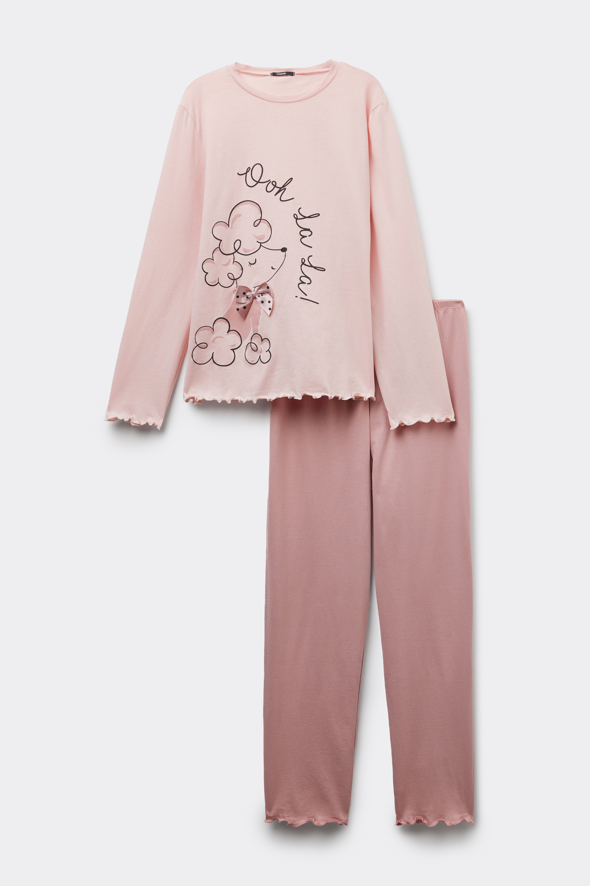 Pigiama Lungo in Cotone Stampa Cane