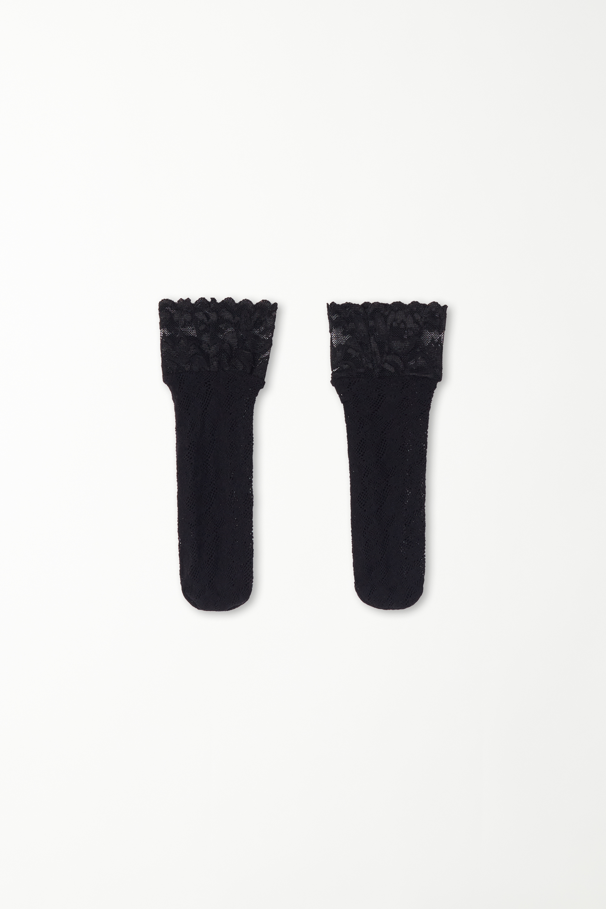 Girls' Short Lace-Effect Mesh Socks