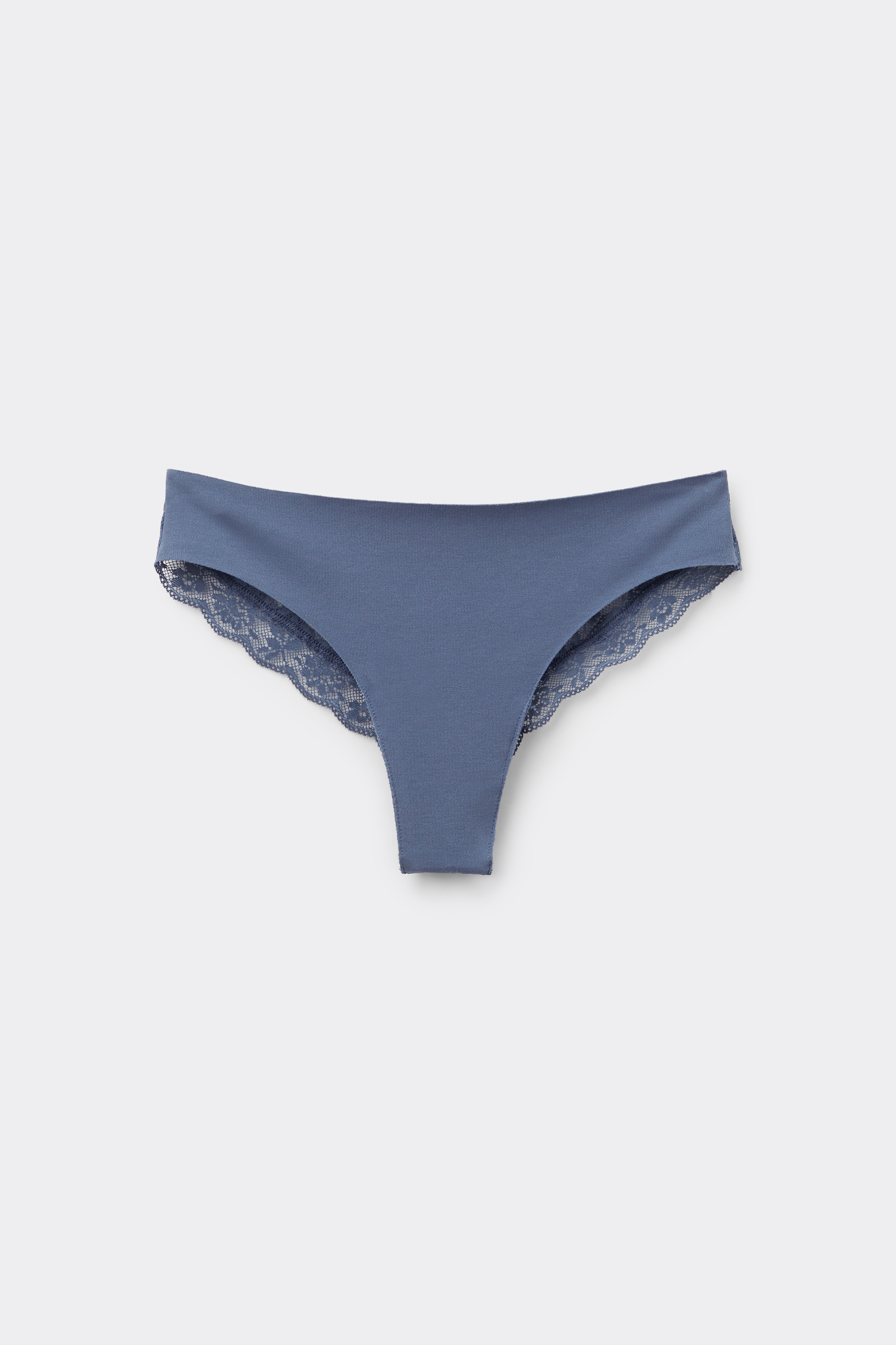 Brazilian-Slip in offenkantiger Verarbeitung aus Bio-Baumwolle und recycelter Spitze