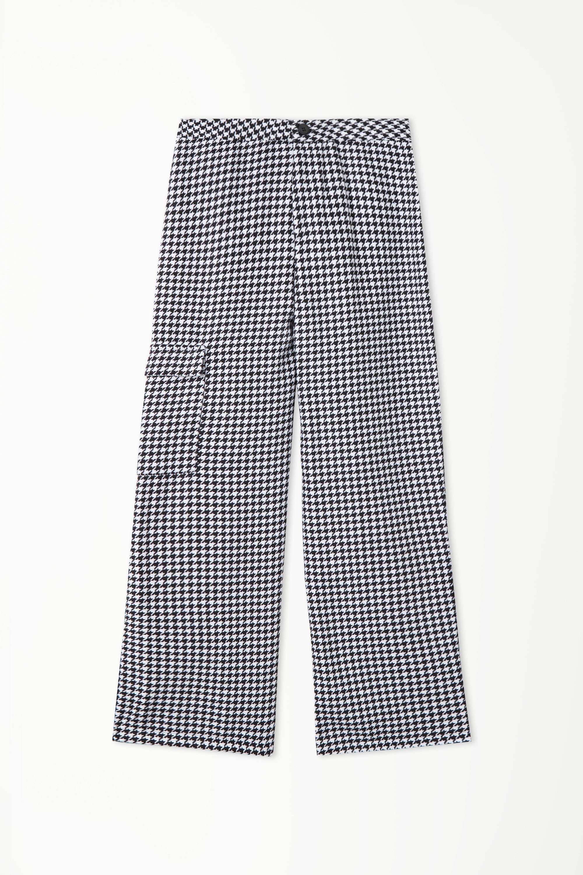 Pantalon Cargo Chaud Taille Haute Tweed