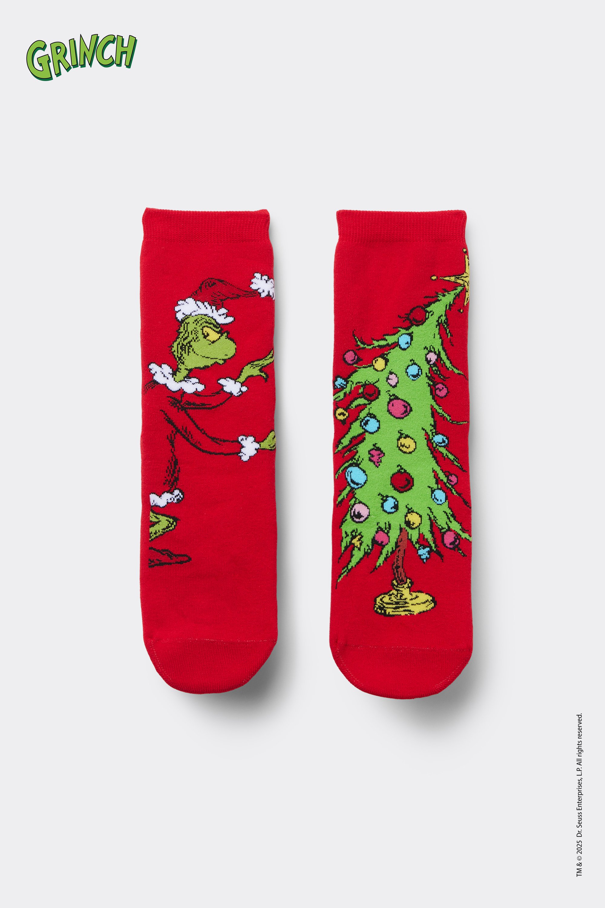 Women’s Short Non-Slip Socks with Grinch Print