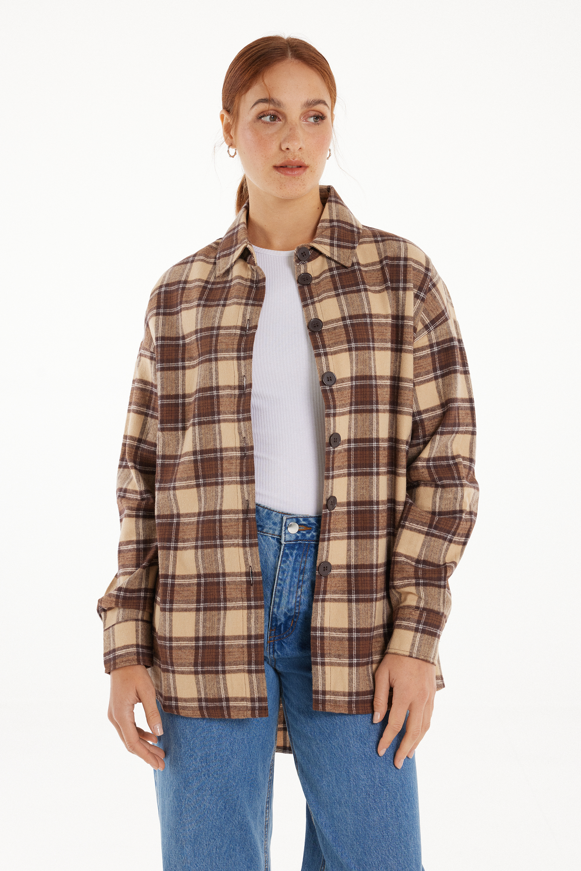 Long-Sleeved Heavy Flannel Shirt