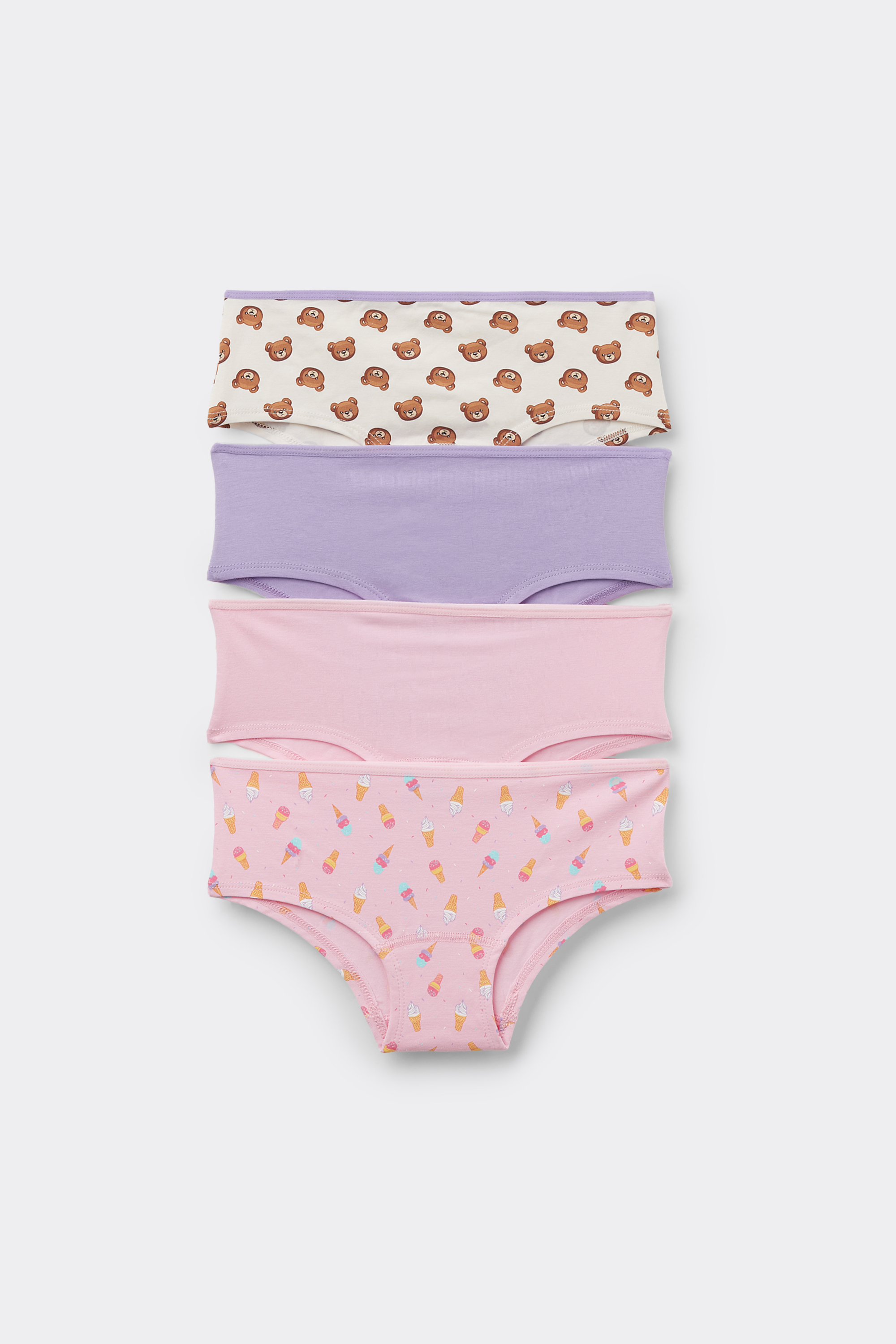 4 Culottes en Coton Imprimé Fille