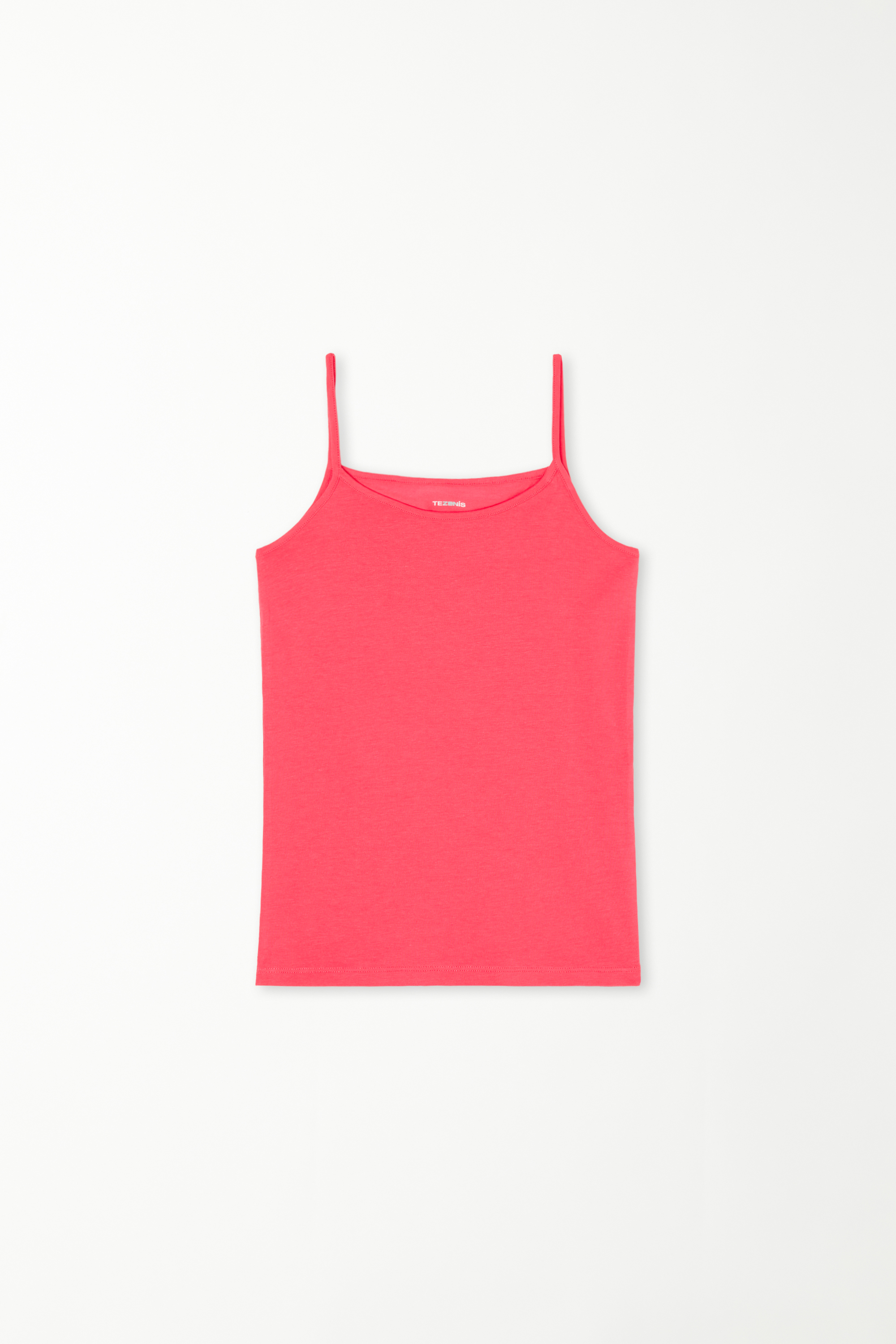 Girls’ Cotton Camisole with Thin Shoulder Straps and Rounded Neck