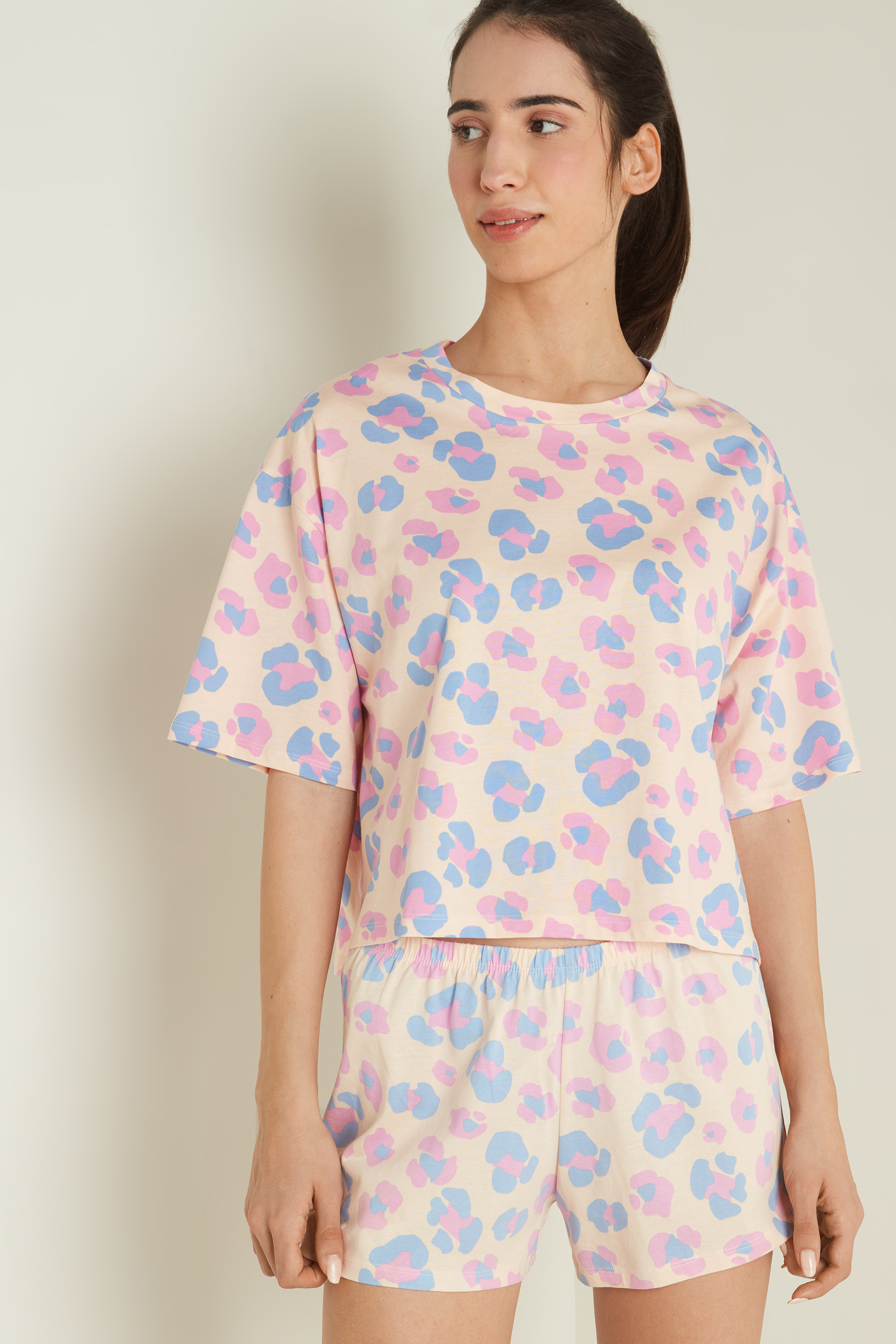 Short Sleeve Short Cotton Pyjamas with 