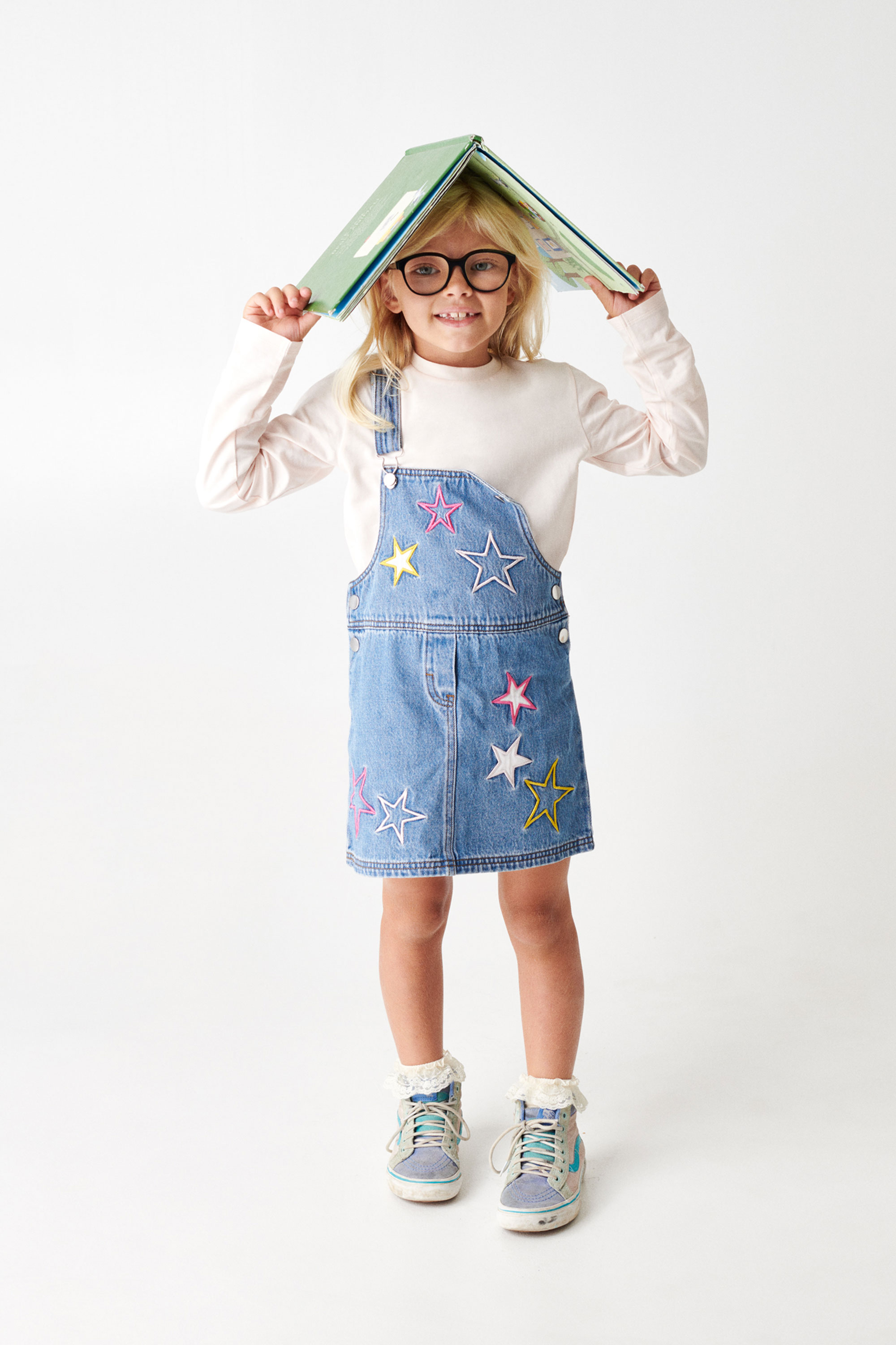 Salopette Mini-jupe Denim Étoiles