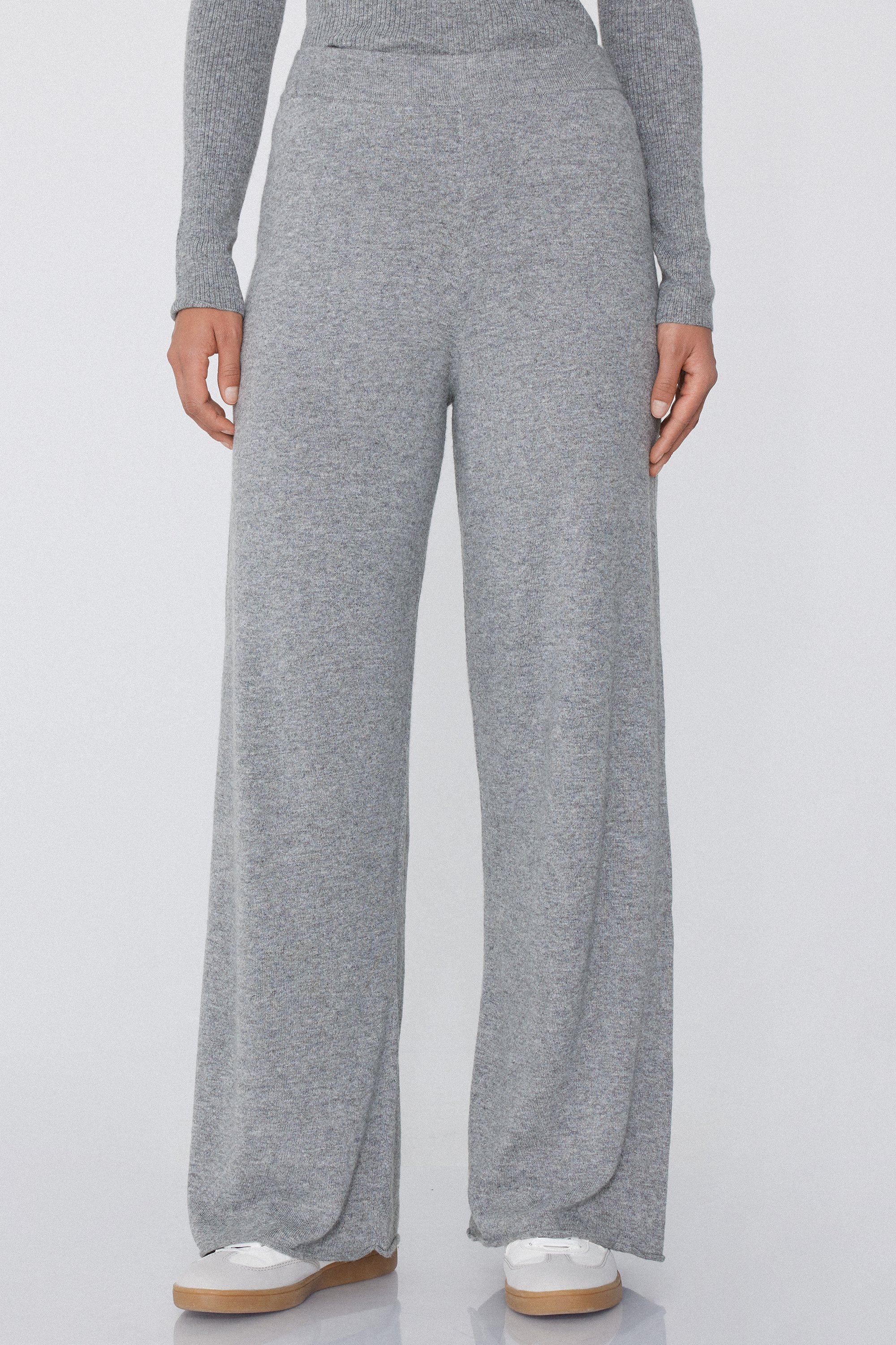 Thick Palazzo Trousers with Wool