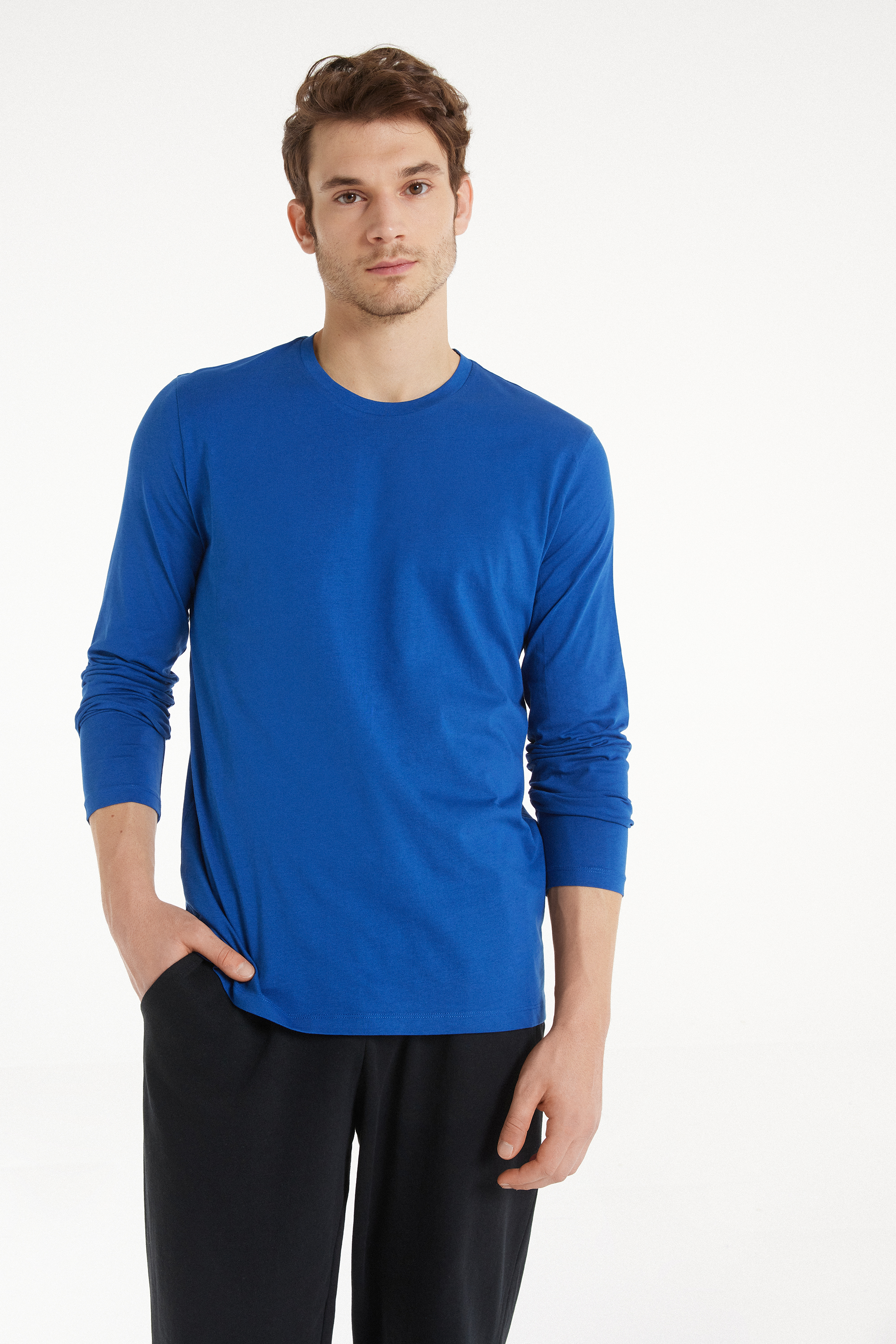 Long Sleeve Cotton Crew Neck Top