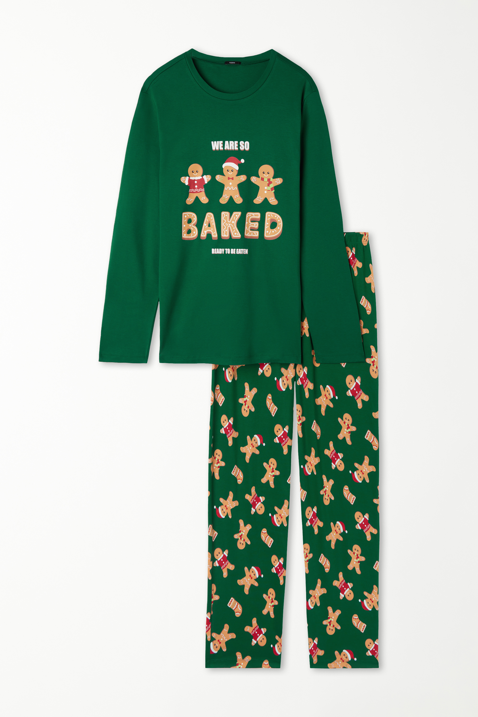 Langer Pyjama aus mittelschwerer Baumwolle mit „Baked“-Print